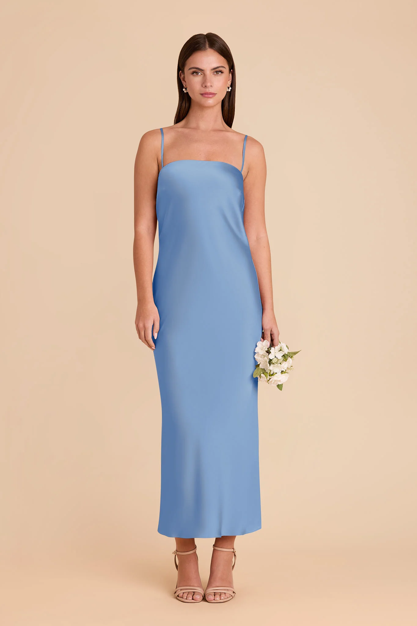 Isla Matte Satin Dress - Bluebell - Image 3