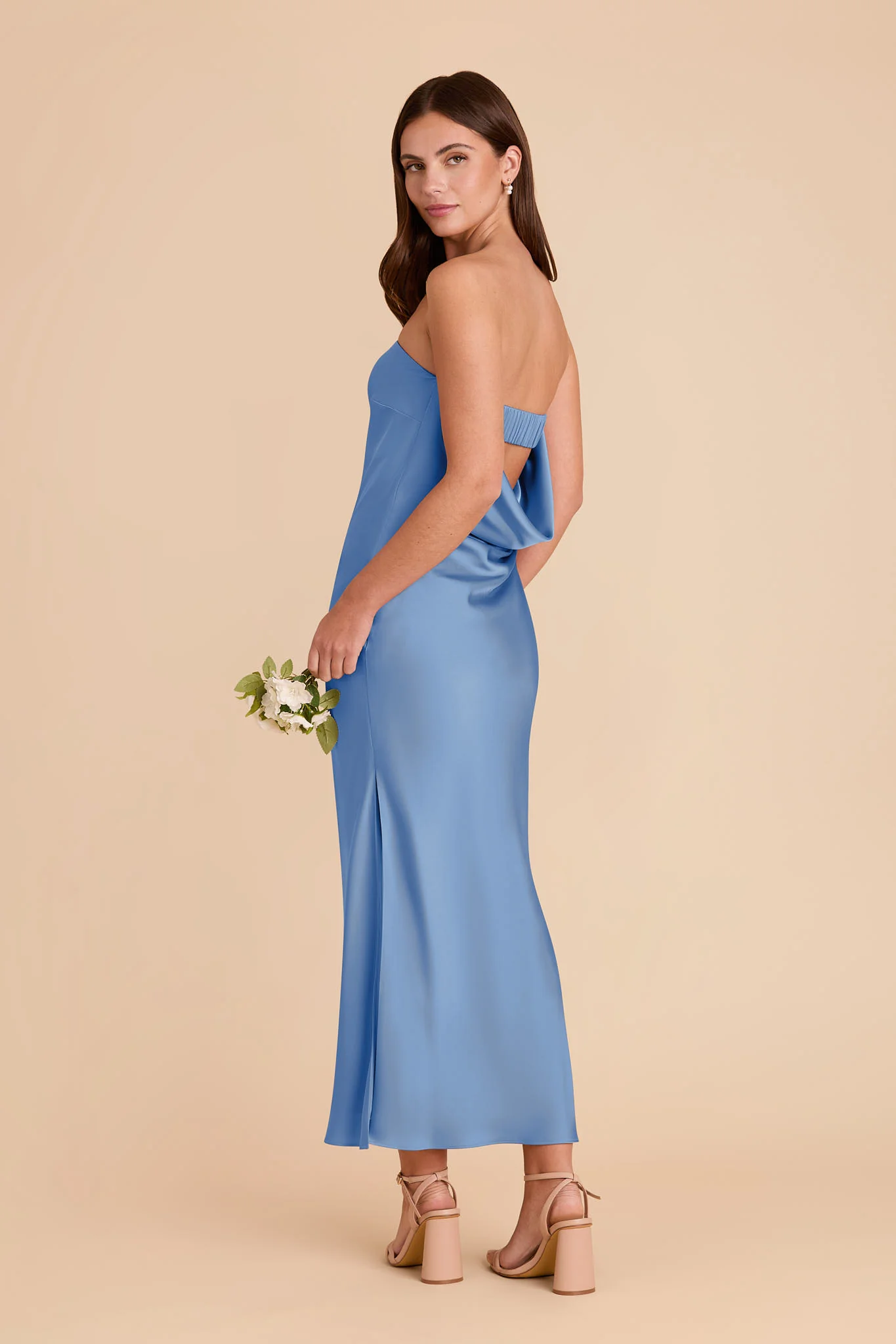Isla Matte Satin Dress - Bluebell - Image 5