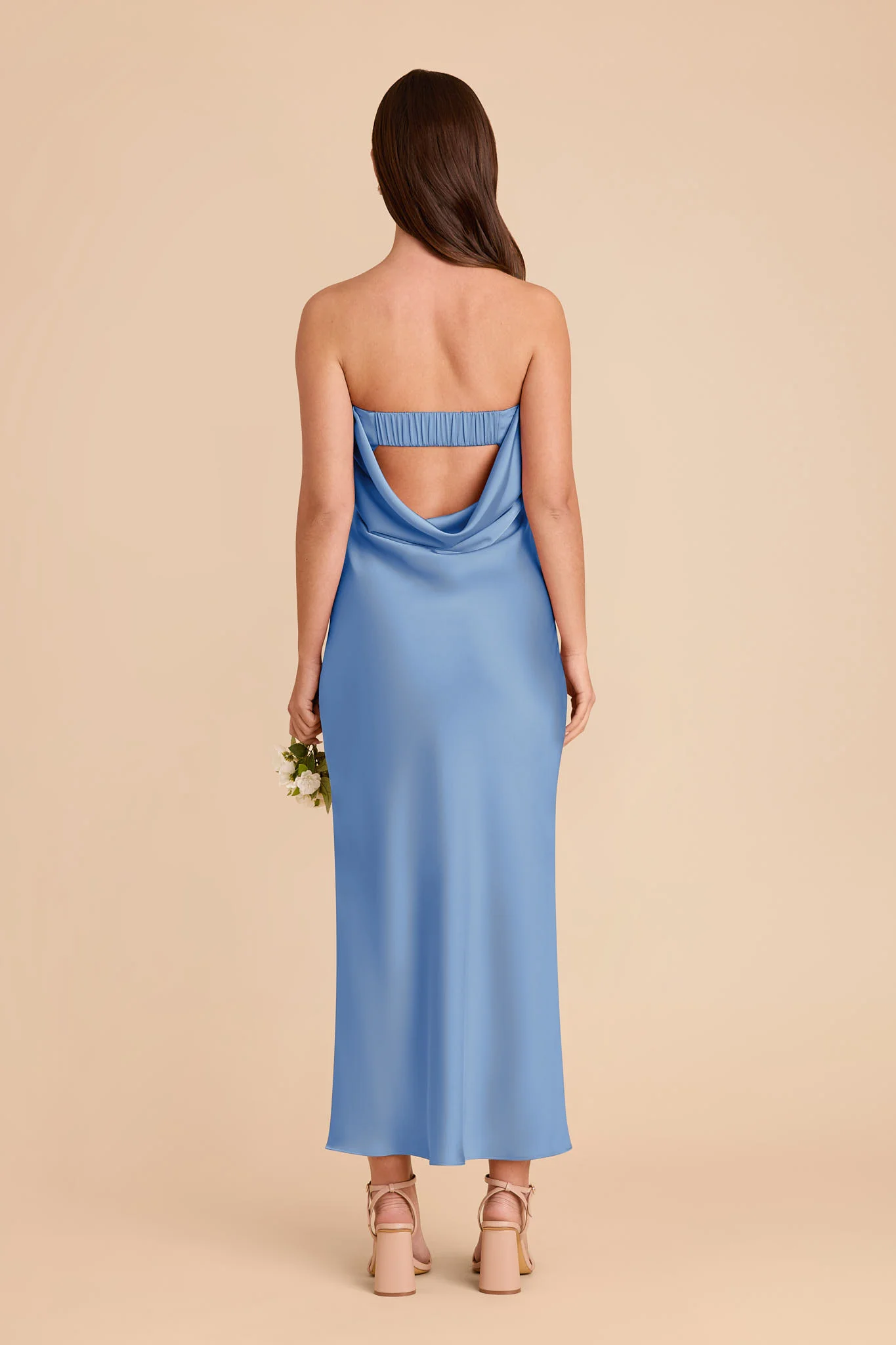 Isla Matte Satin Dress - Bluebell - Image 6