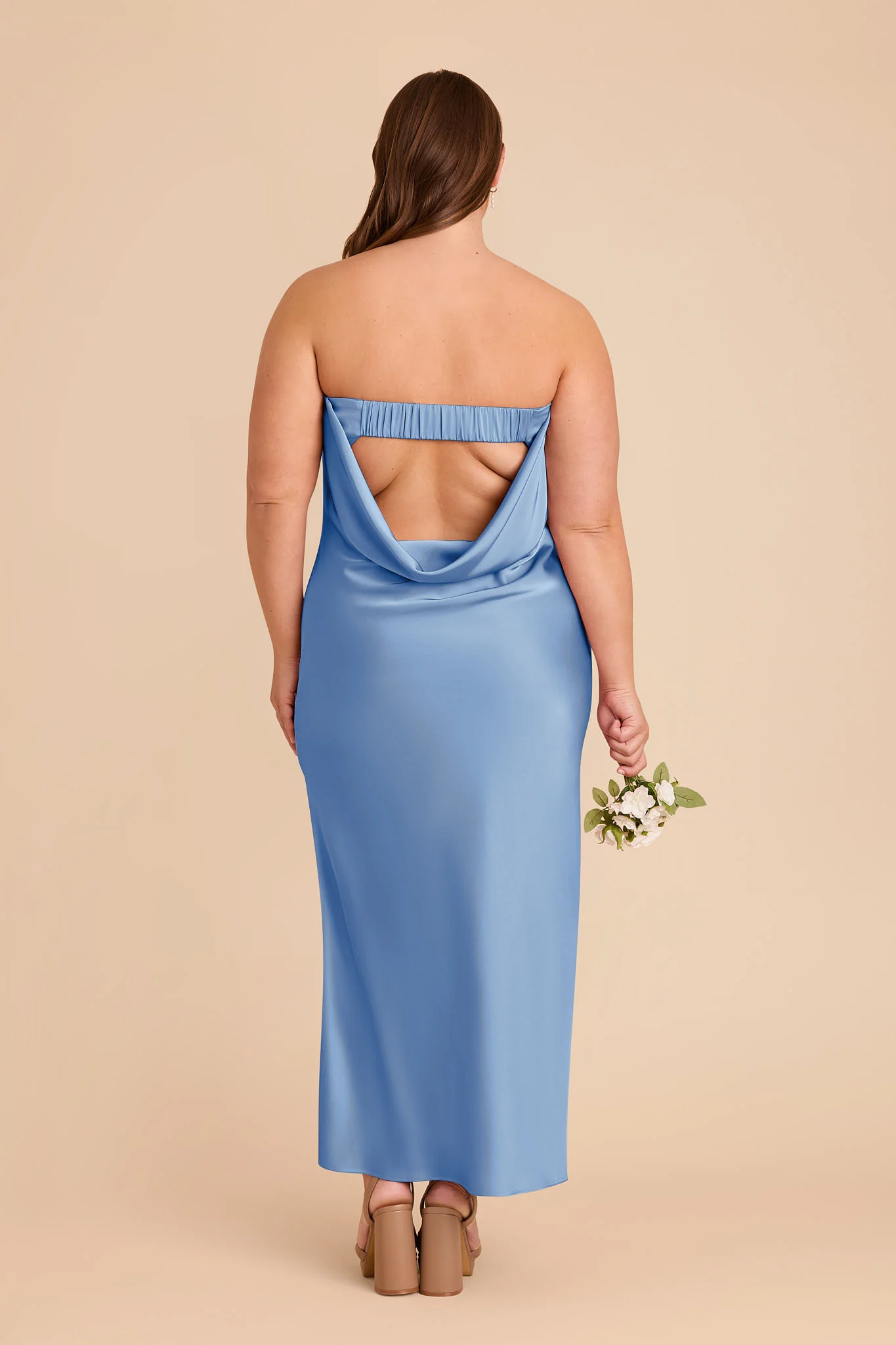 Isla Matte Satin Dress - Bluebell - Image 9