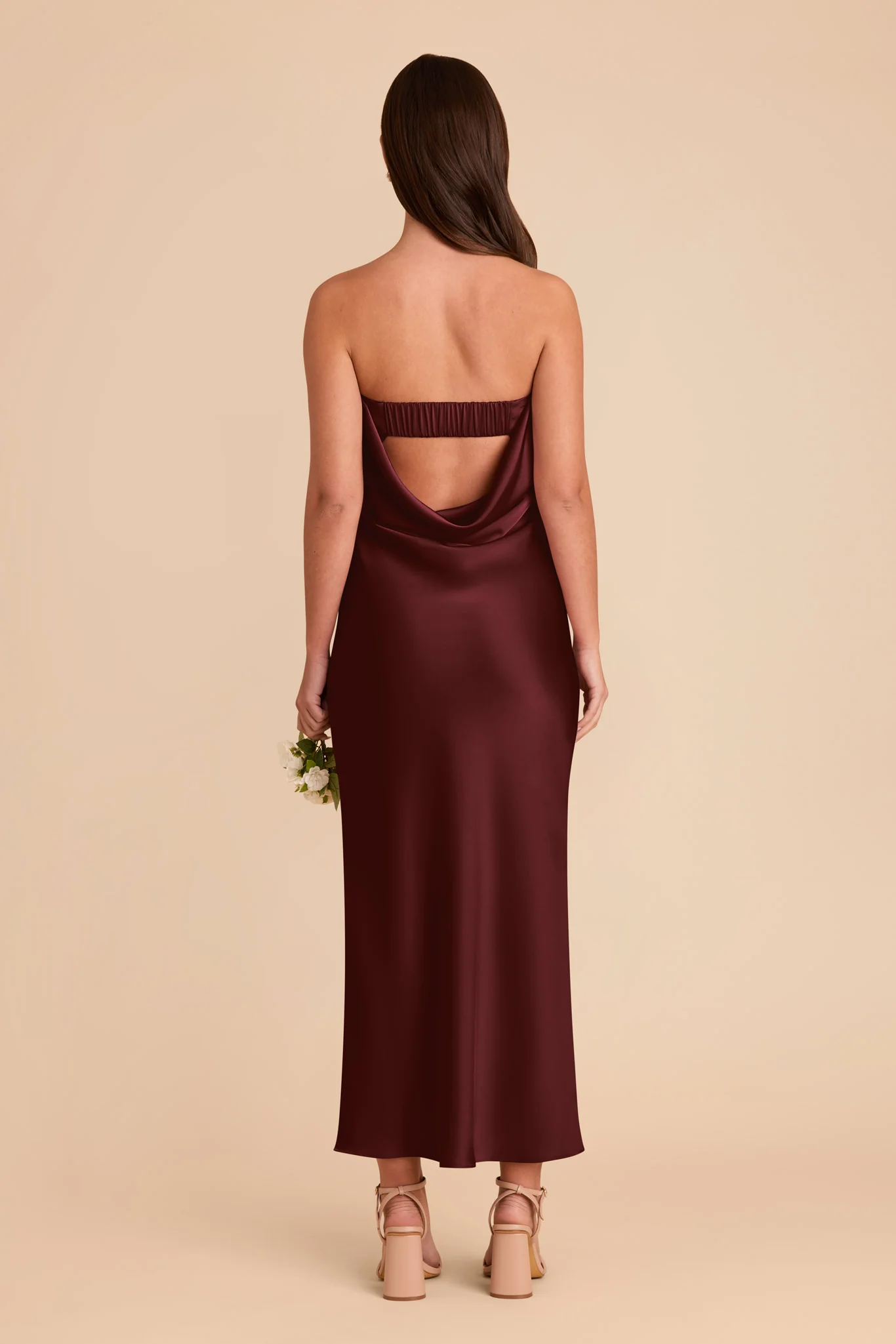 Isla Matte Satin Dress - Cabernet - Image 7