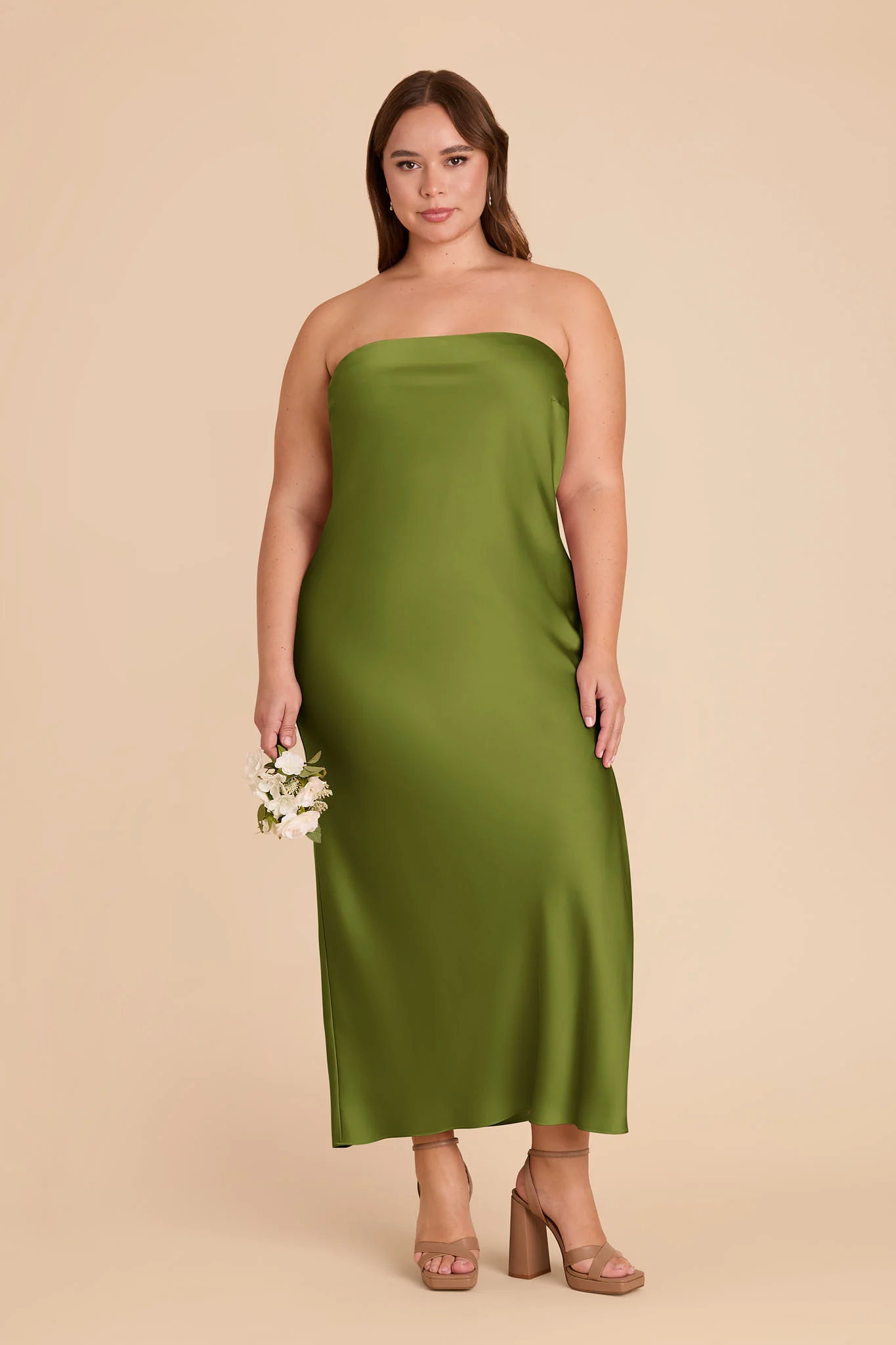 Isla Matte Satin Dress - Cactus - Image 2