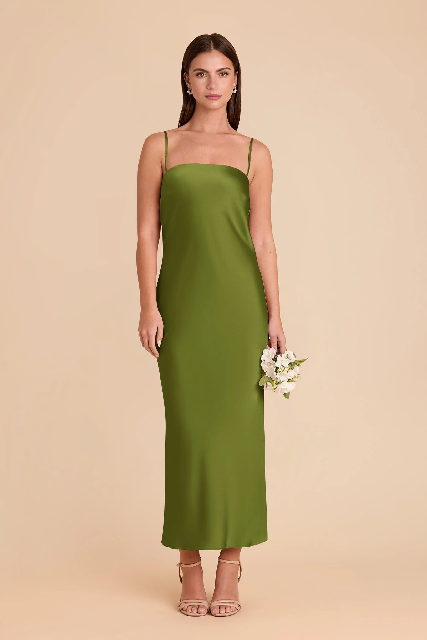 Isla Matte Satin Dress - Cactus - Image 3