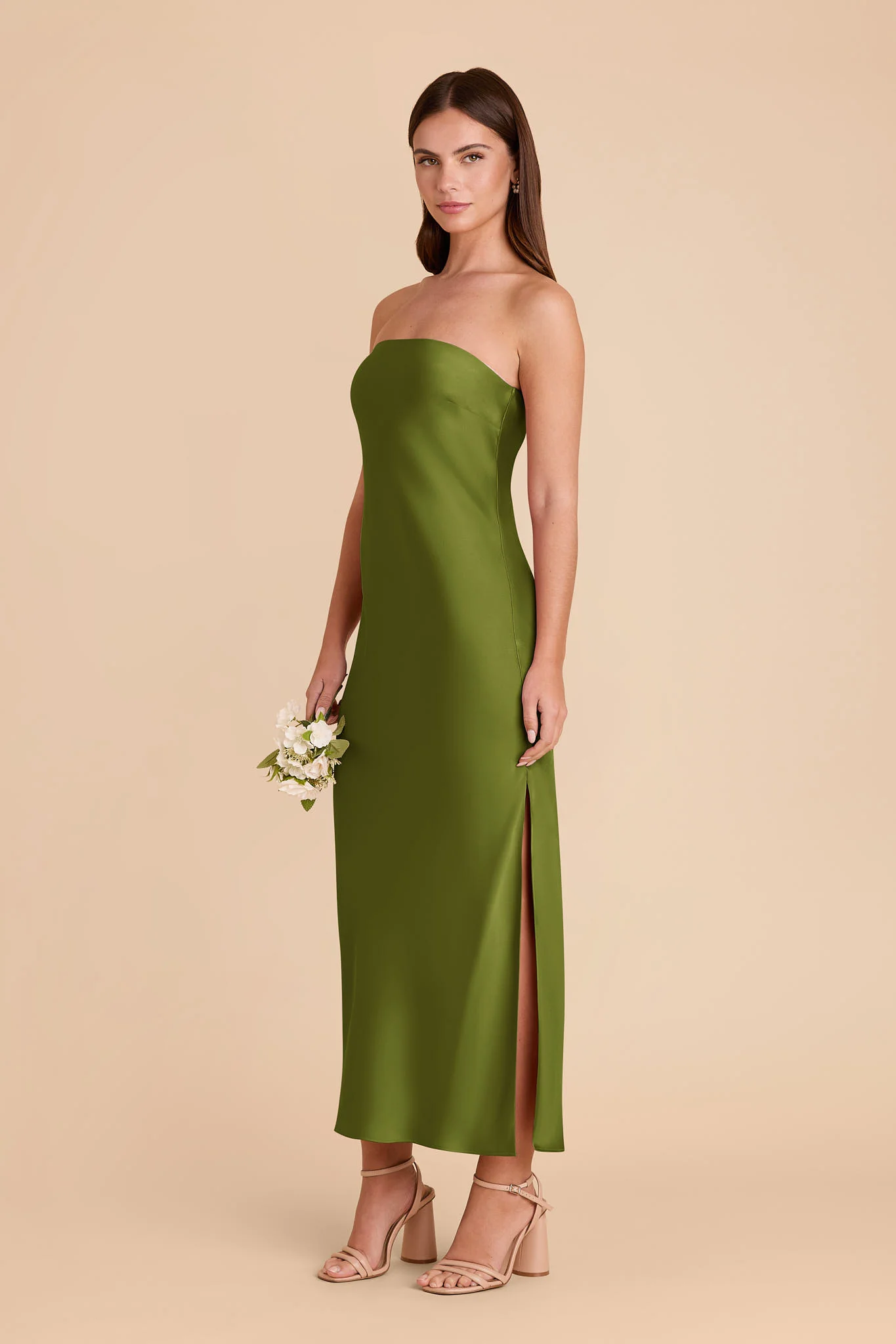 Isla Matte Satin Dress - Cactus - Image 4