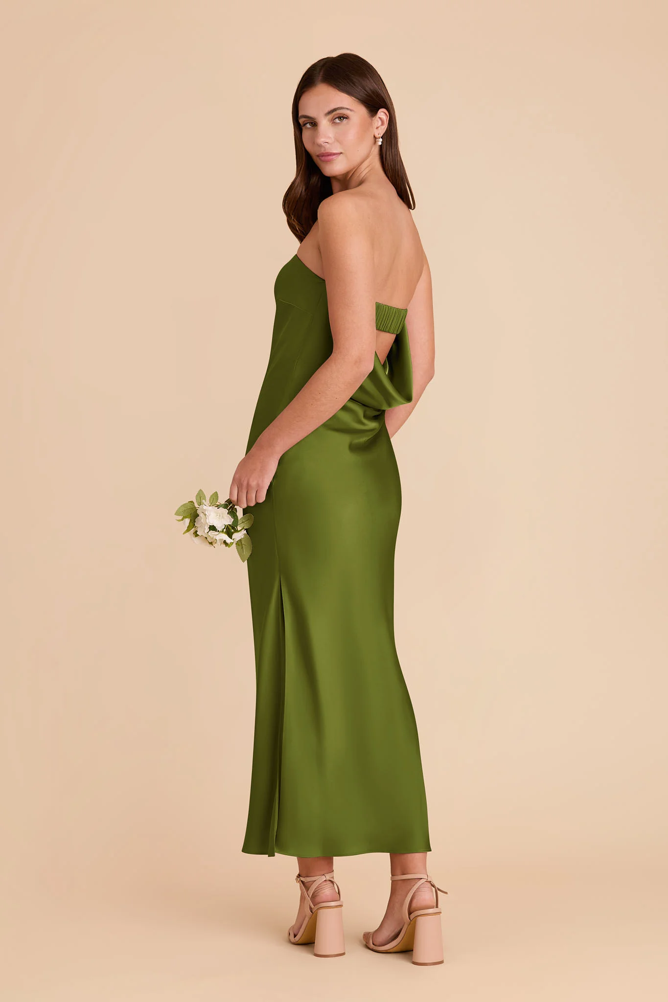 Isla Matte Satin Dress - Cactus - Image 5