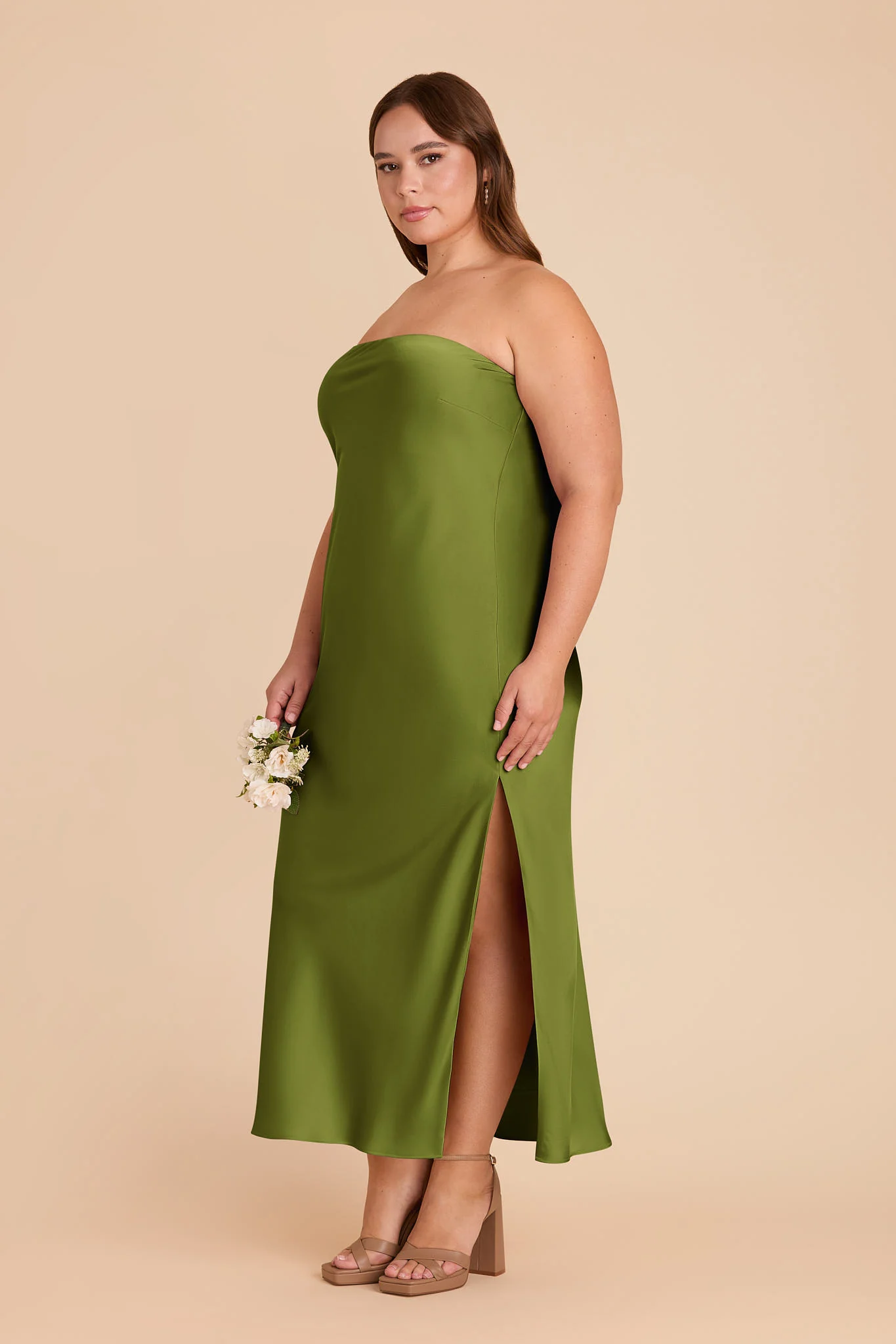 Isla Matte Satin Dress - Cactus - Image 7