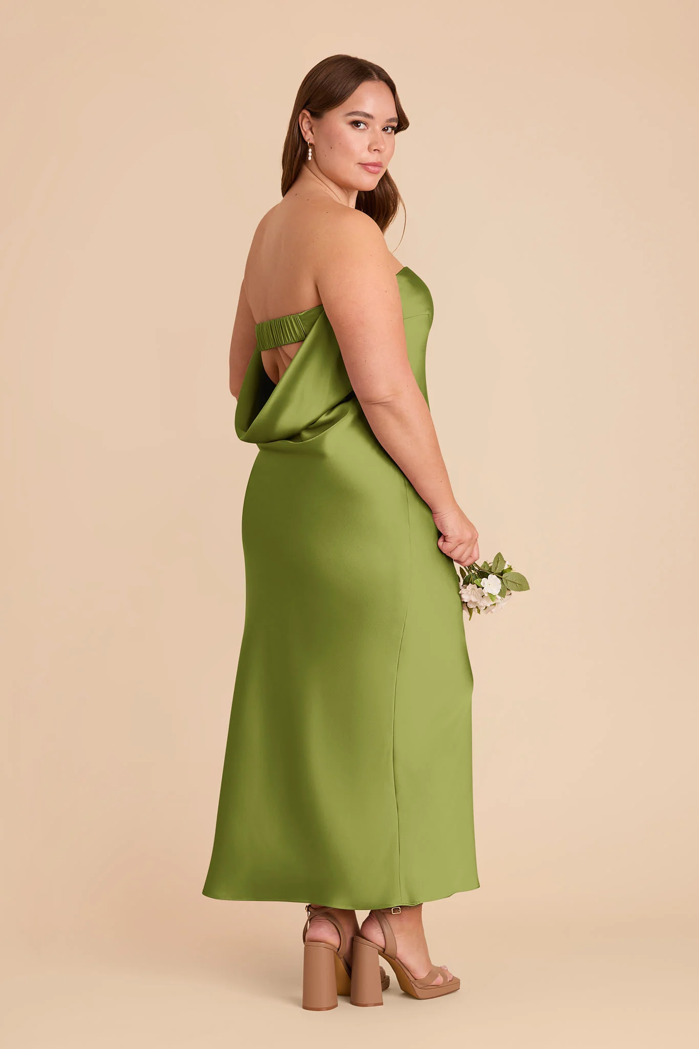 Isla Matte Satin Dress - Cactus - Image 8