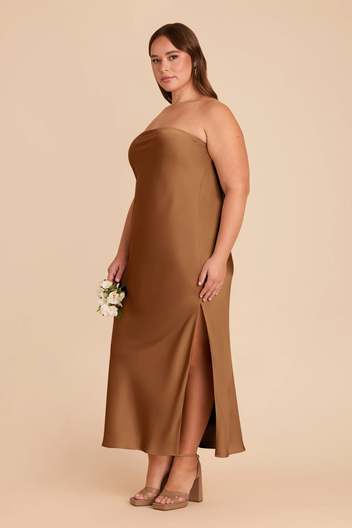 Isla Matte Satin Dress - Copper - Image 10