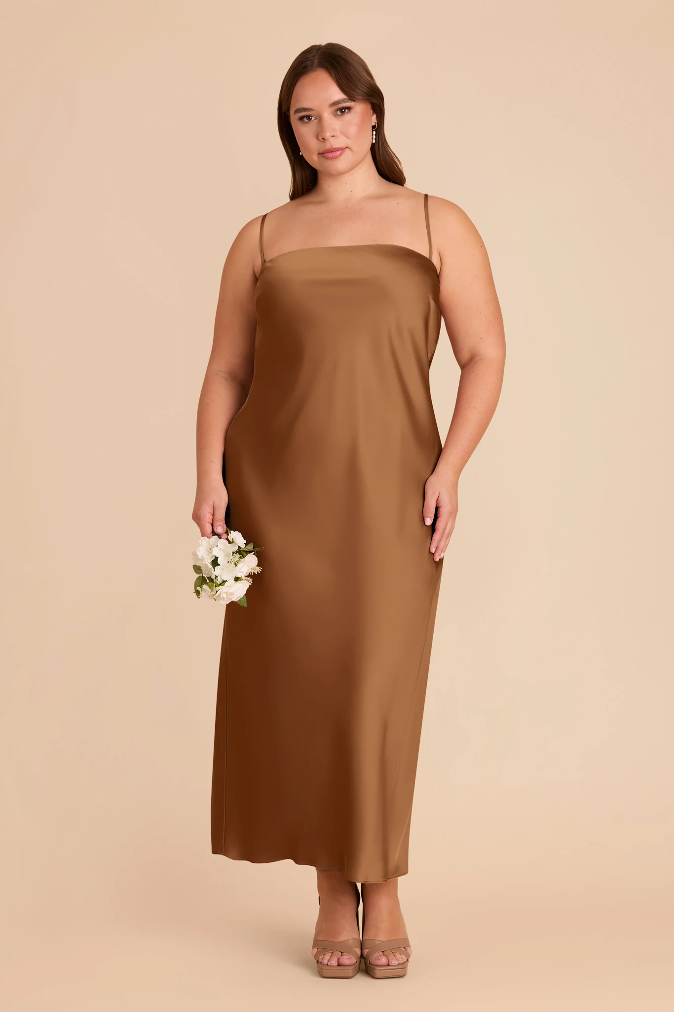 Isla Matte Satin Dress - Copper - Image 3