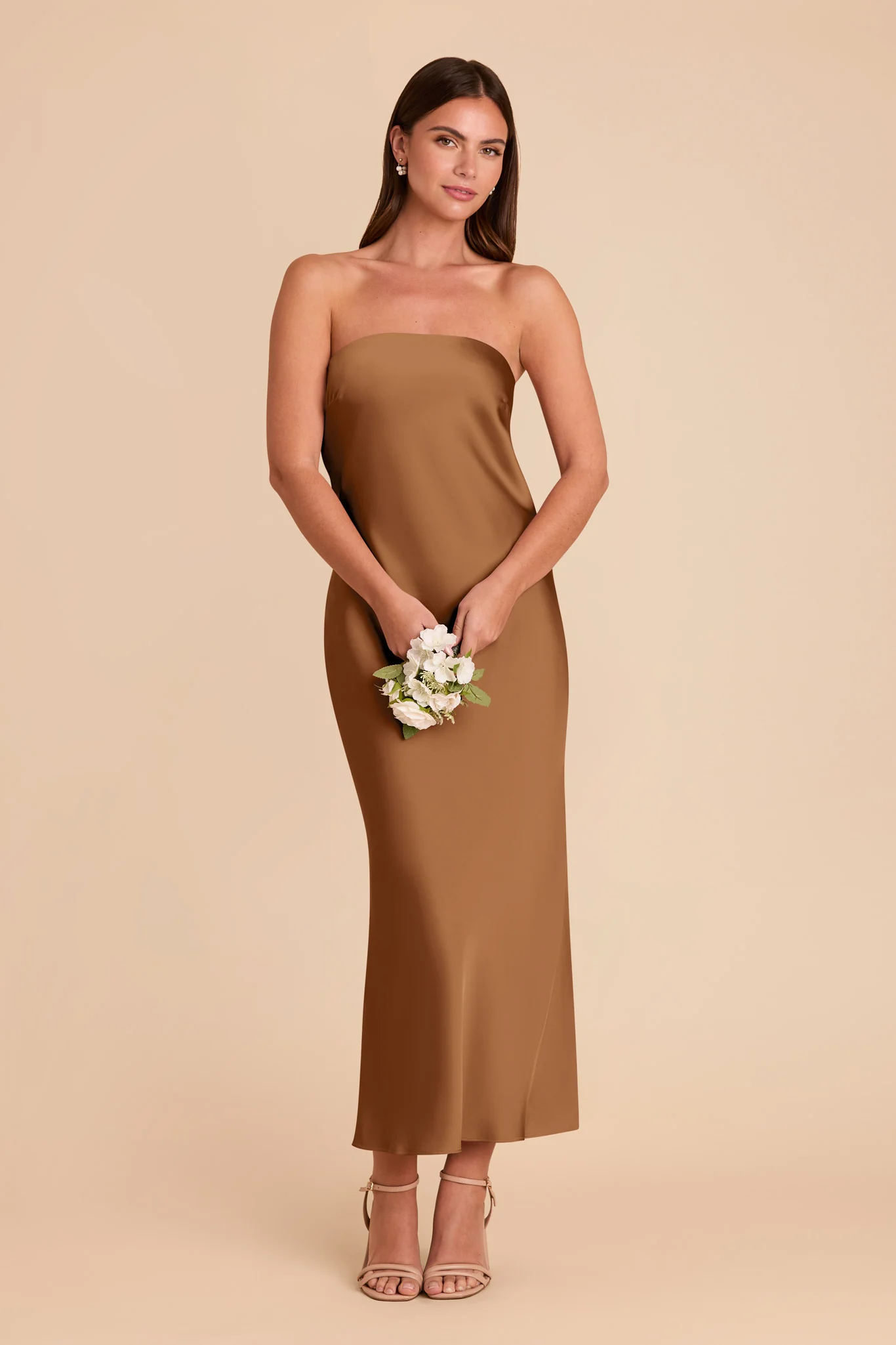 Isla Matte Satin Dress - Copper - Image 5
