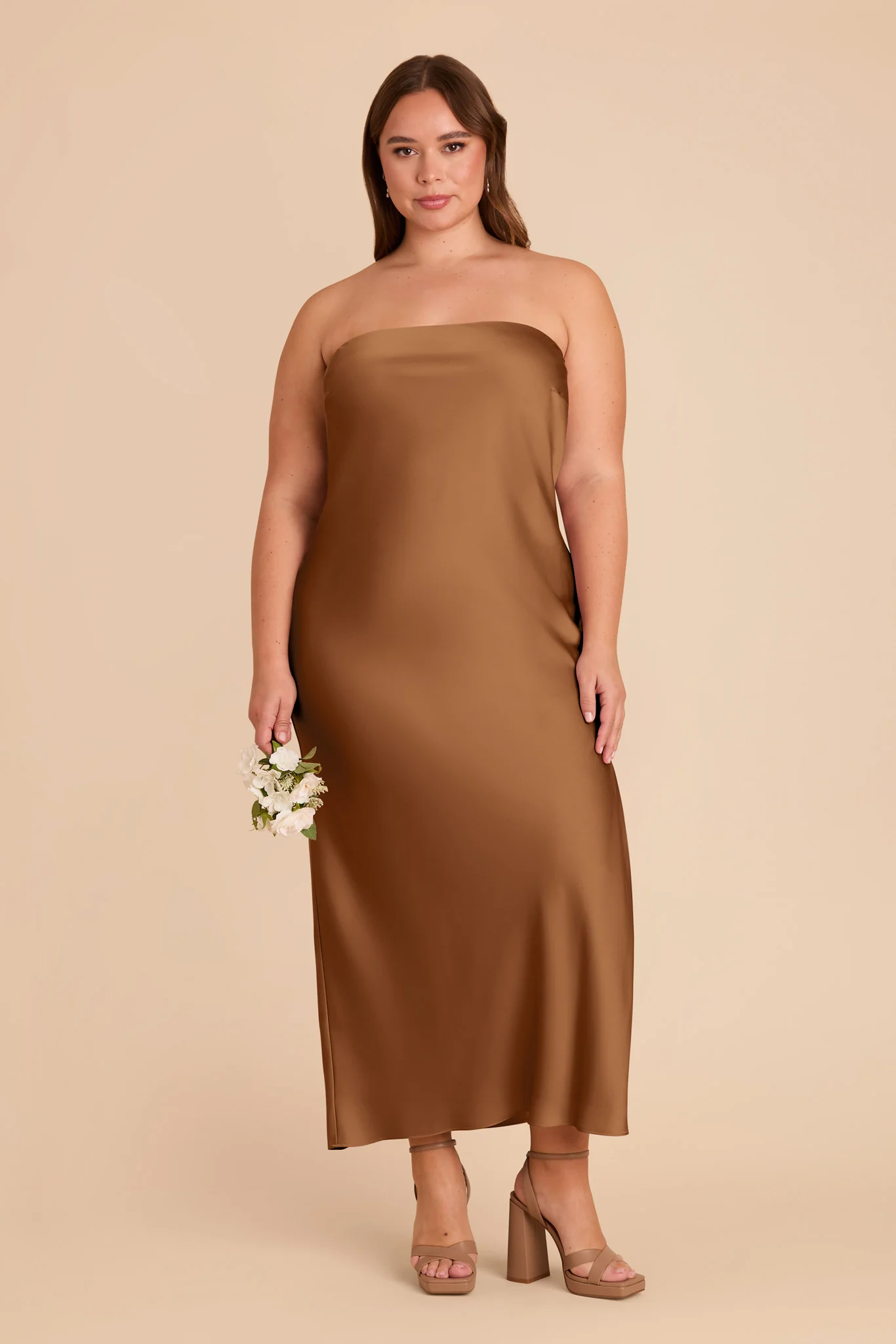 Isla Matte Satin Dress - Copper - Image 8
