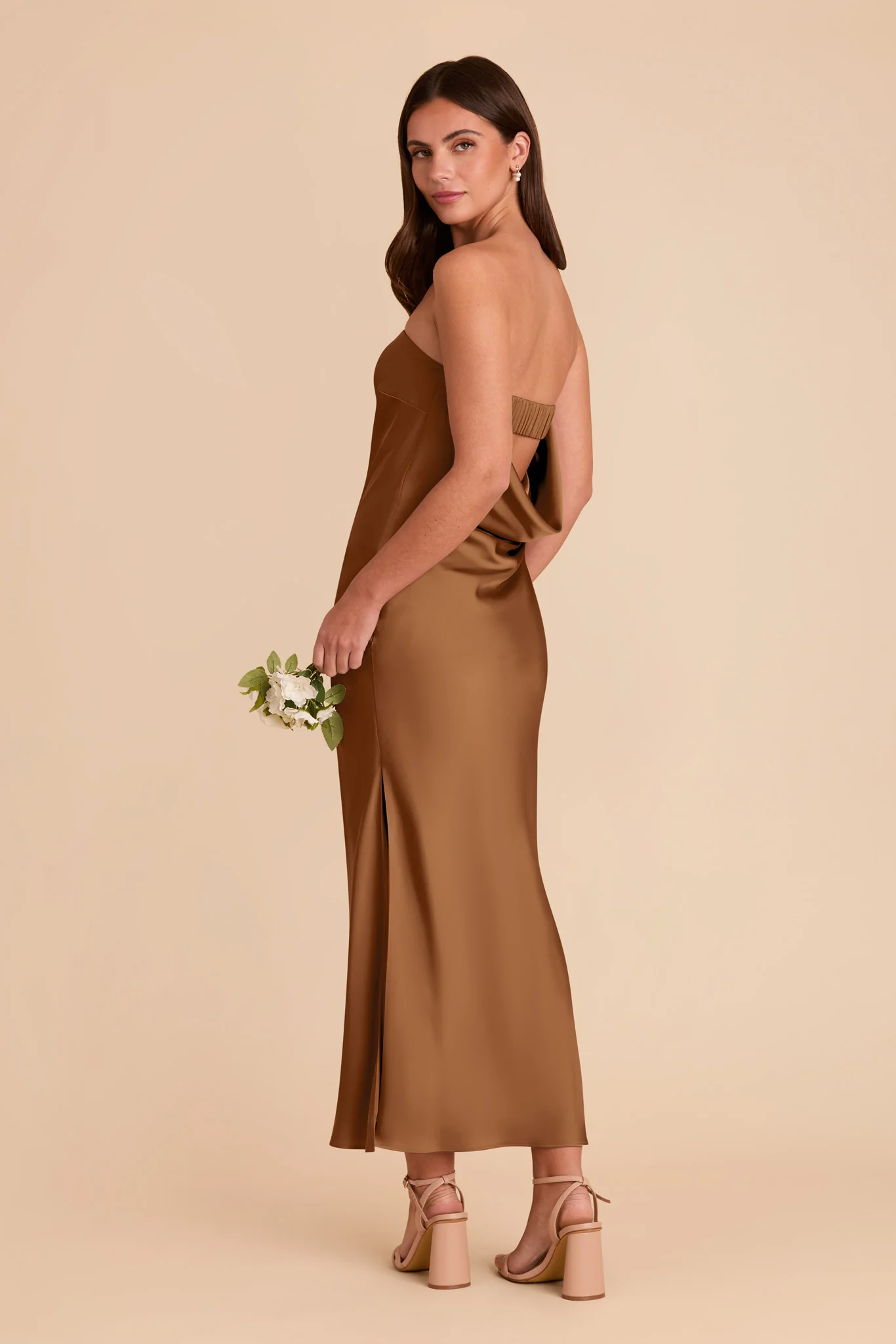 Isla Matte Satin Dress - Copper - Image 9