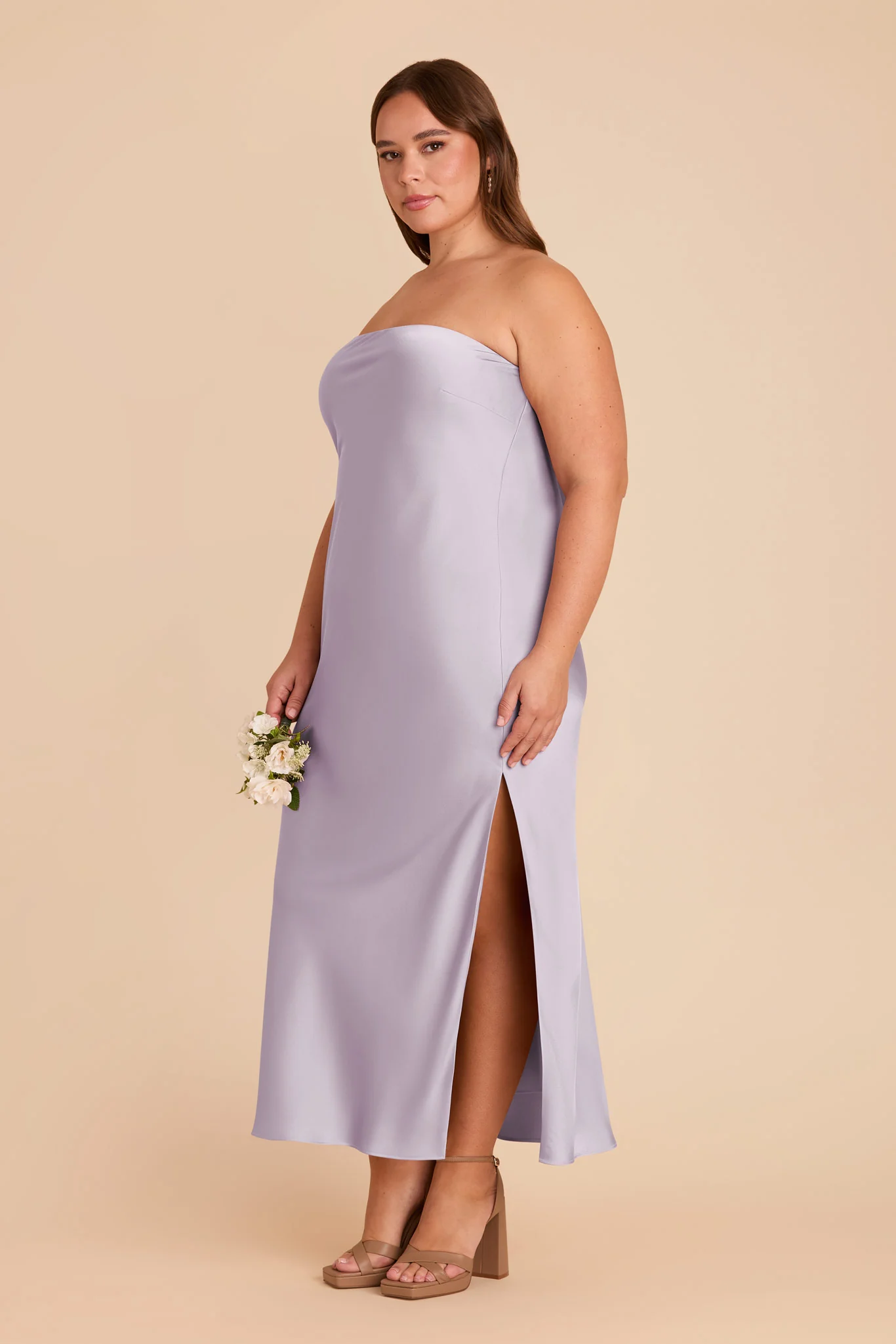 Isla Matte Satin Dress - Dusty Lilac - Image 10