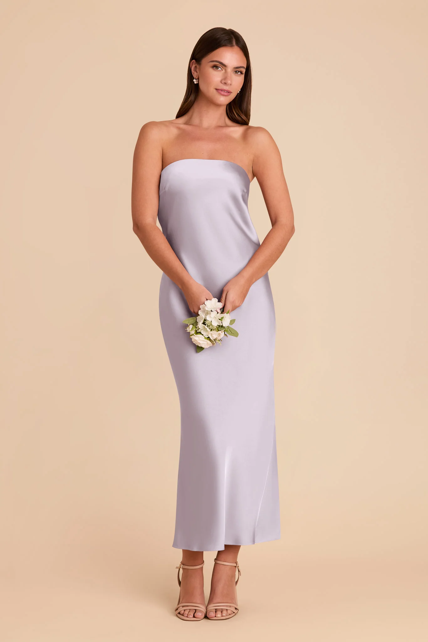 Isla Matte Satin Dress - Dusty Lilac - Image 5