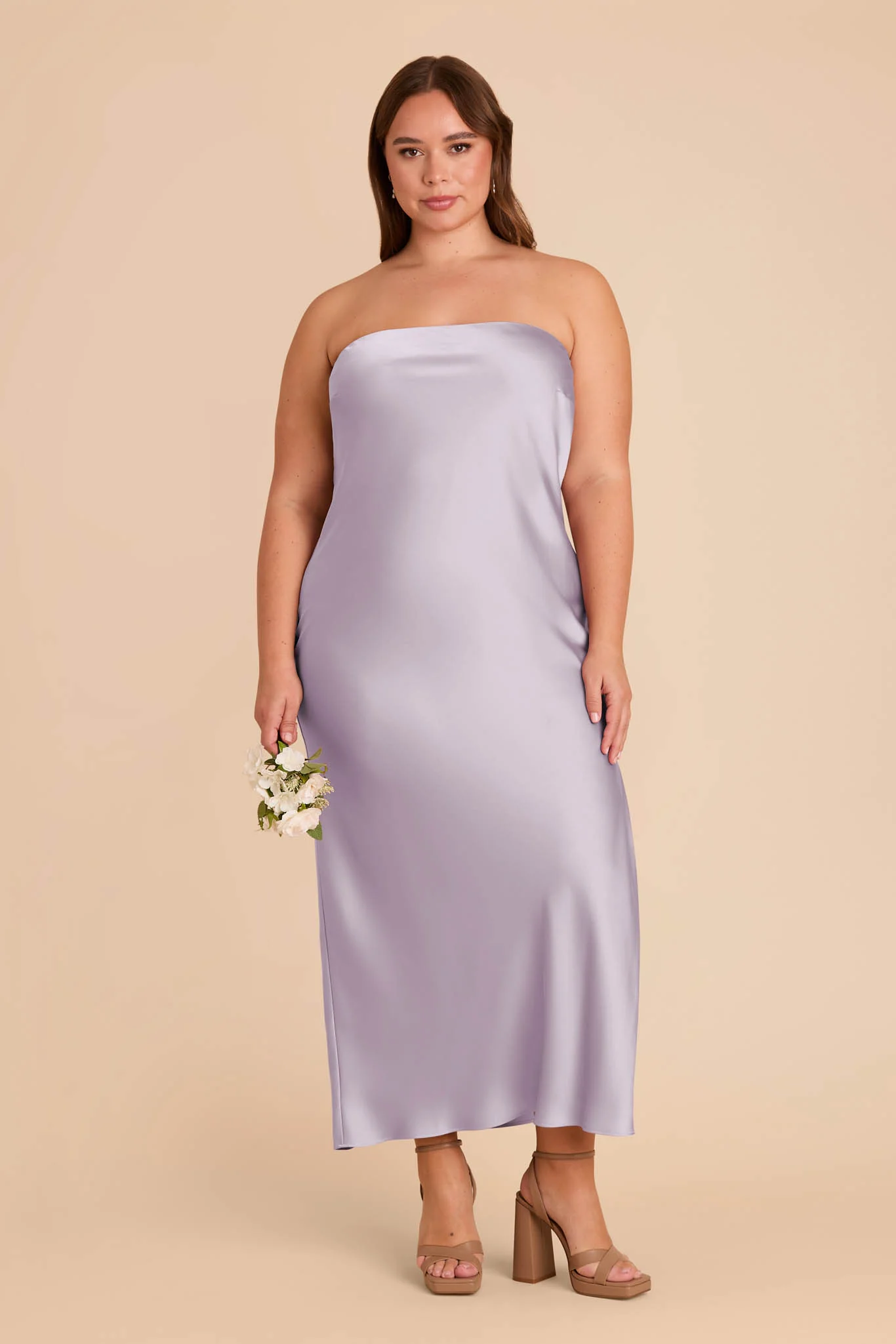 Isla Matte Satin Dress - Dusty Lilac - Image 8