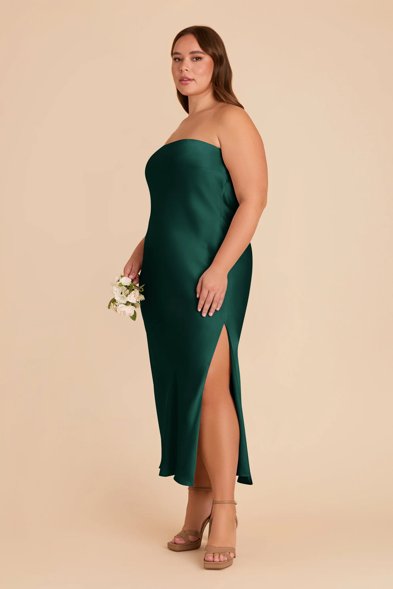 Isla Matte Satin Dress - Emerald - Image 10