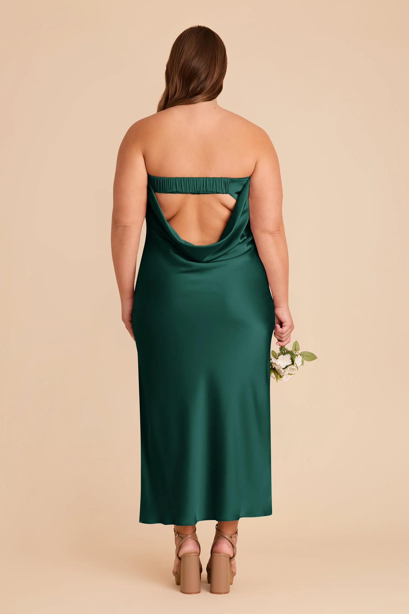 Isla Matte Satin Dress - Emerald - Image 11