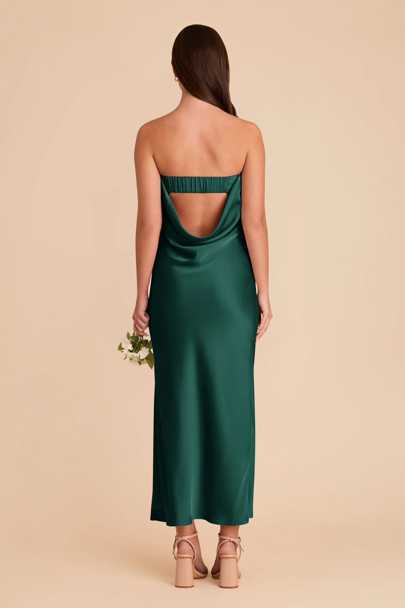Isla Matte Satin Dress - Emerald - Image 6