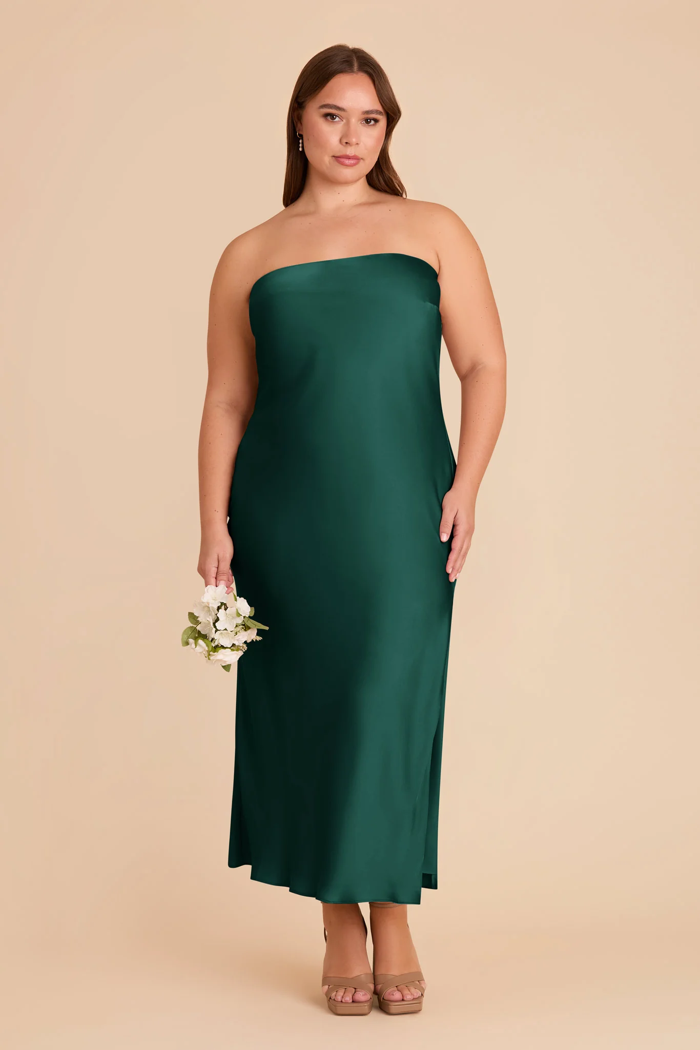 Isla Matte Satin Dress - Emerald - Image 8