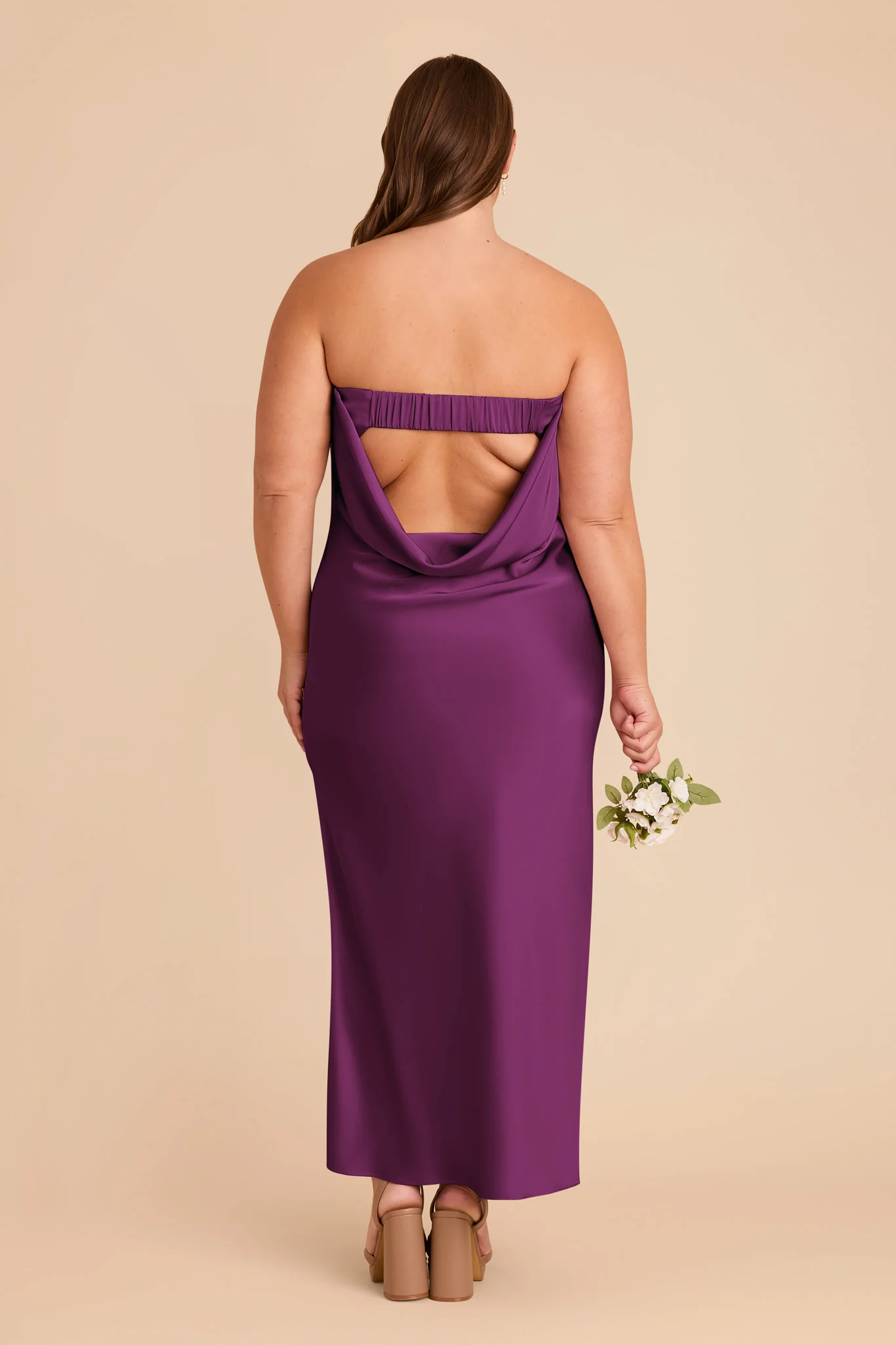 Isla Matte Satin Dress - Fig - Image 11