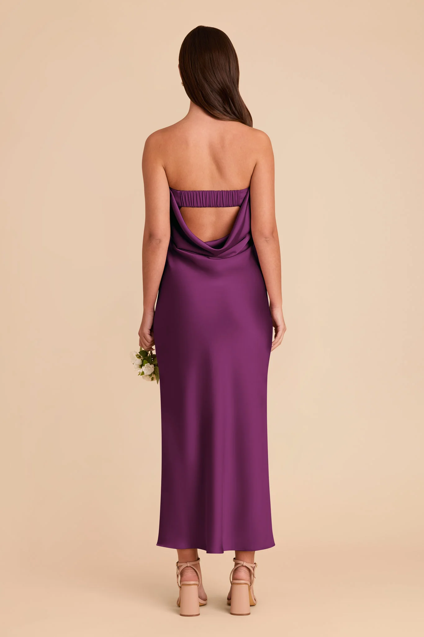 Isla Matte Satin Dress - Fig - Image 7