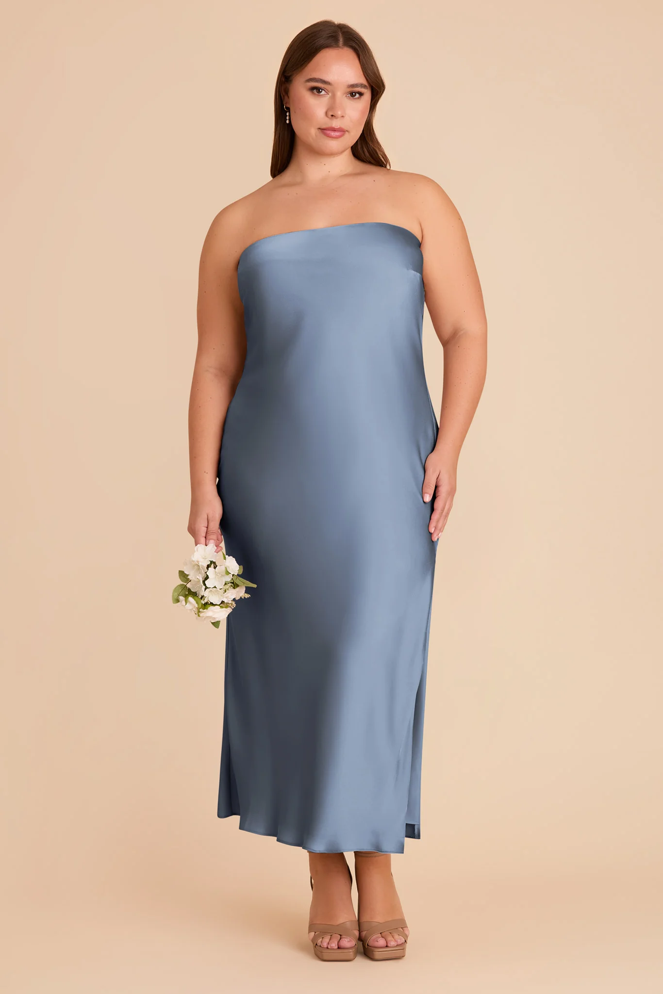 Isla Matte Satin Dress - French Blue - Image 3