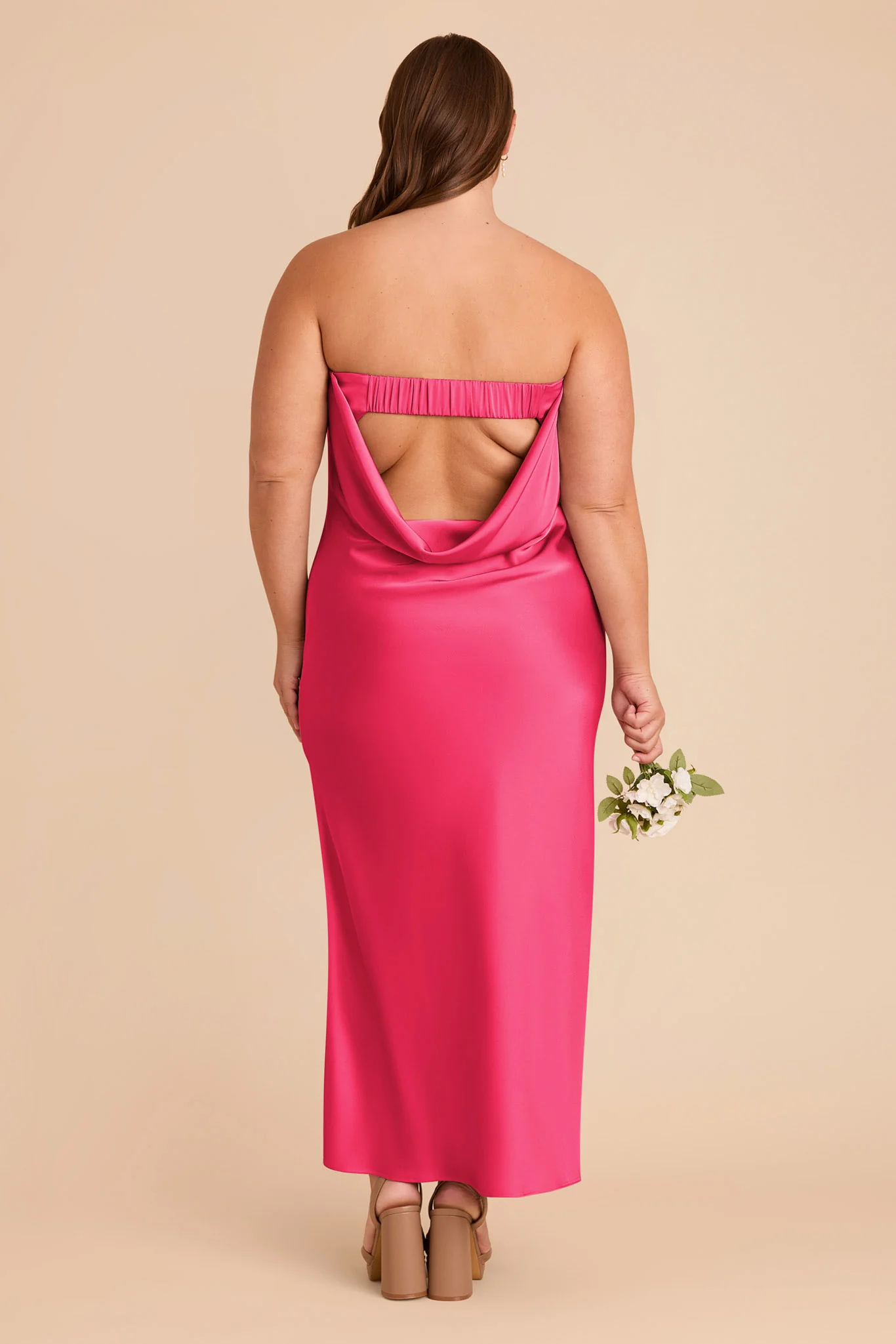 Isla Matte Satin Dress - Fuchsia - Image 11