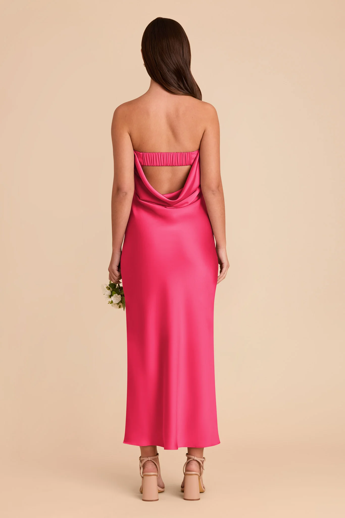 Isla Matte Satin Dress - Fuchsia - Image 7