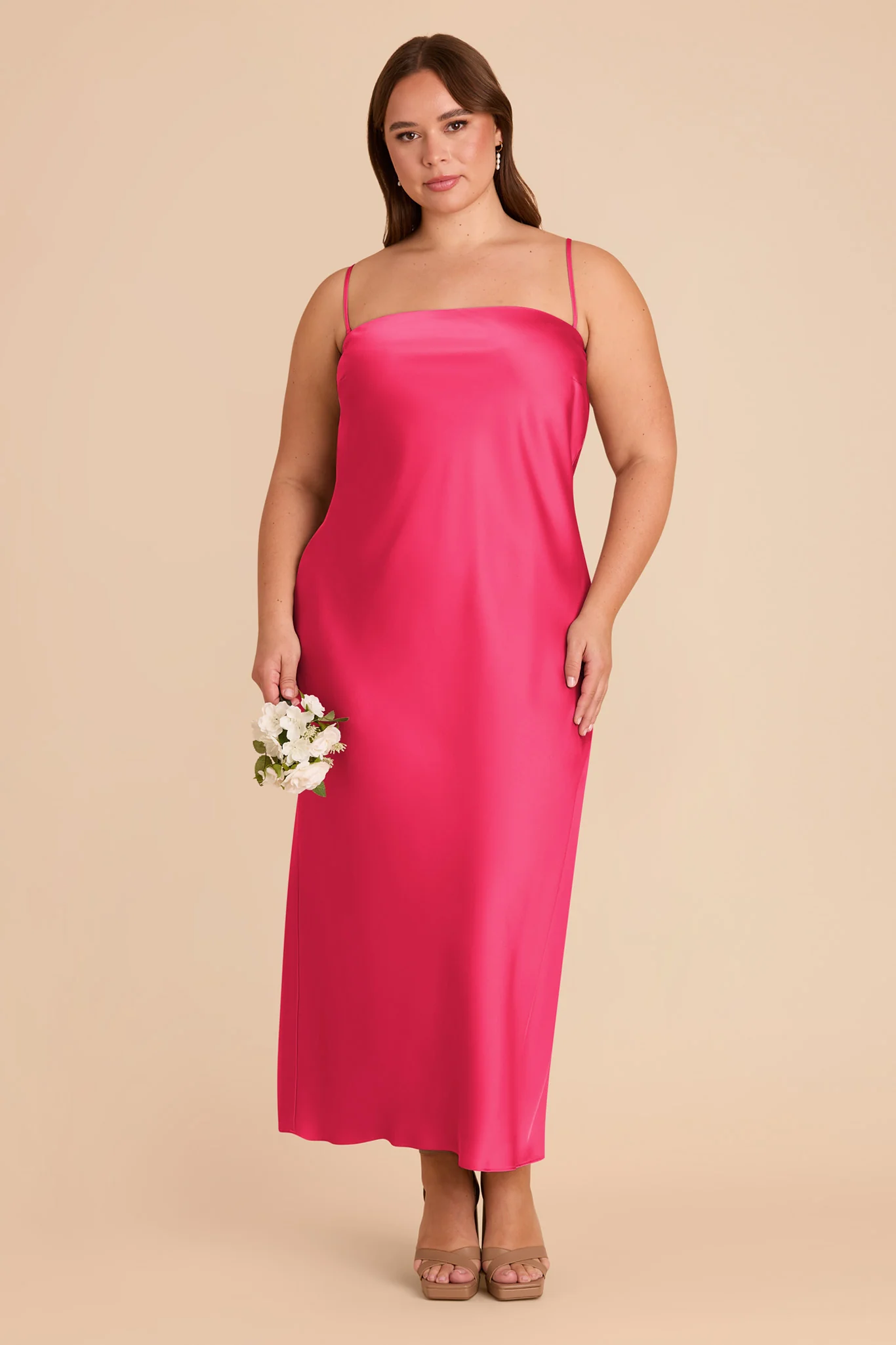 Isla Matte Satin Dress - Fuchsia - Image 8