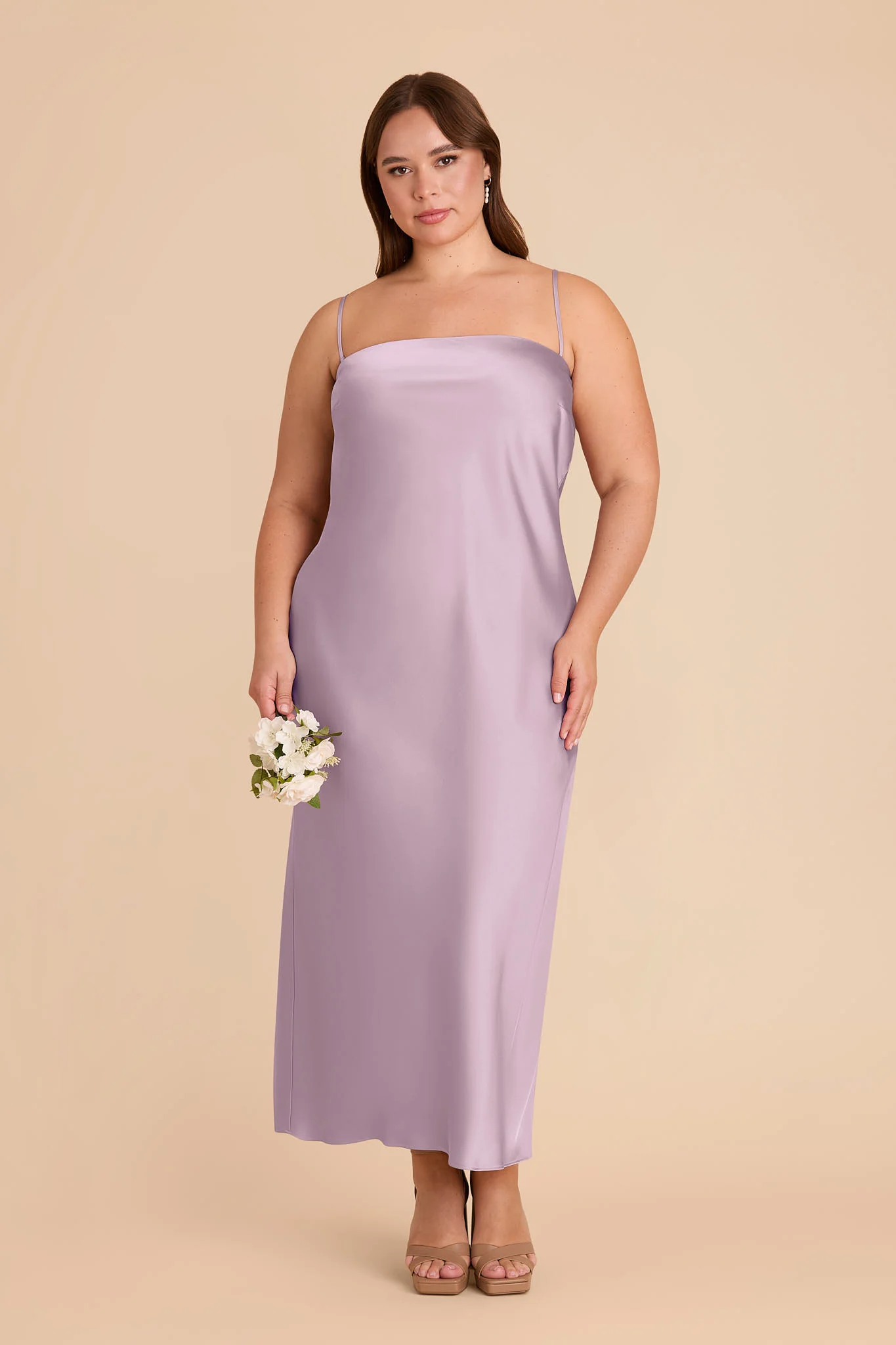 Isla Matte Satin Dress - Lavender - Image 2