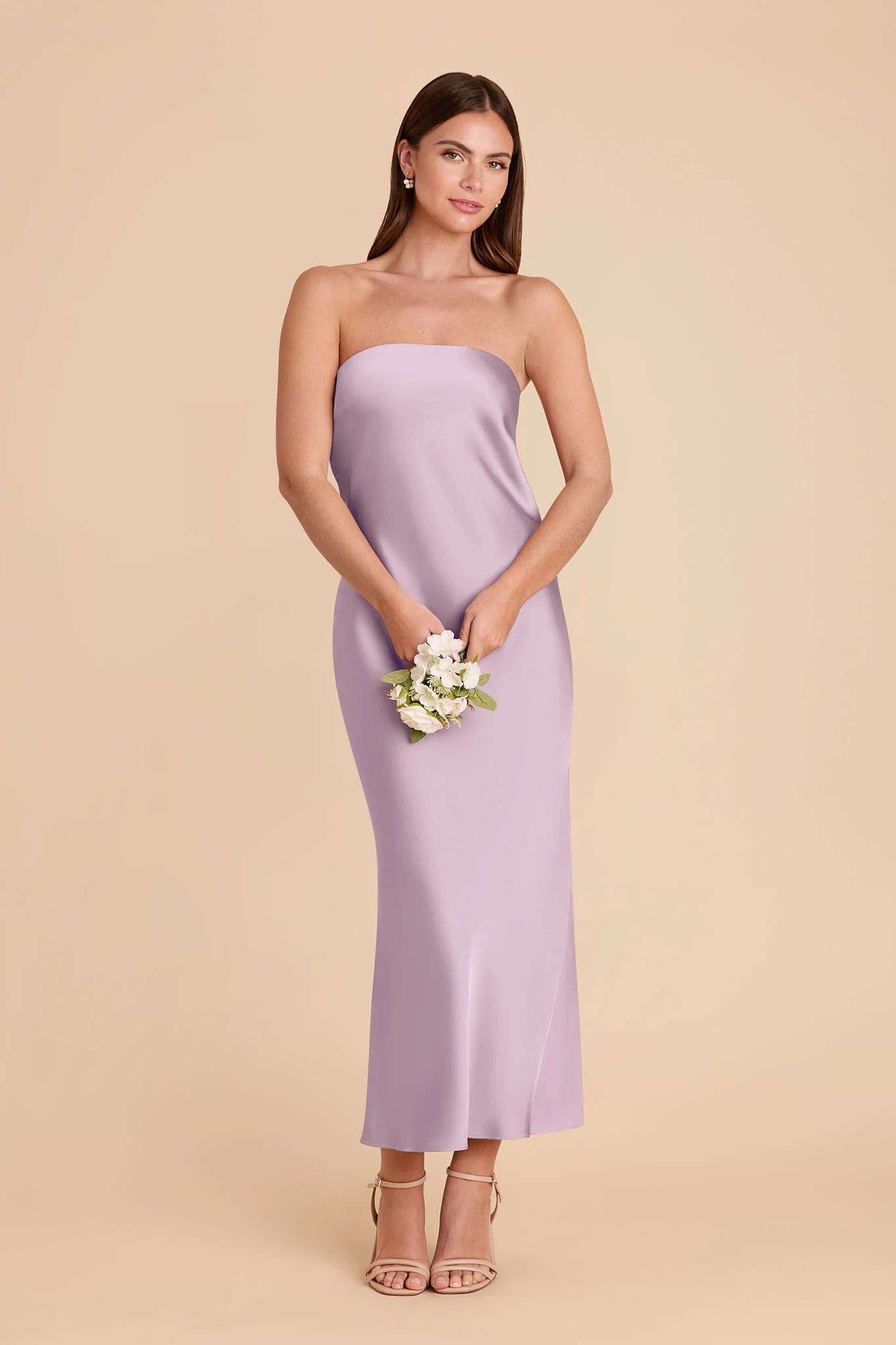 Isla Matte Satin Dress - Lavender - Image 3