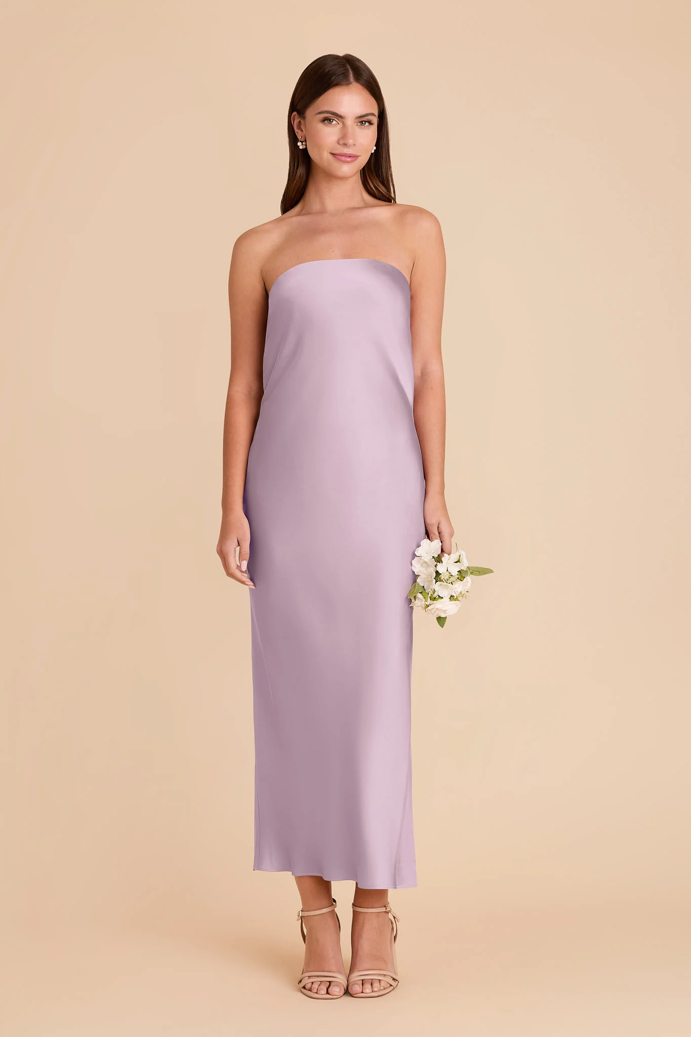 Isla Matte Satin Dress - Lavender - Image 4