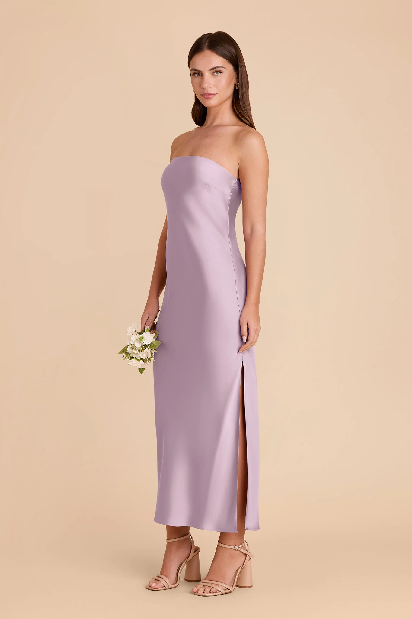 Isla Matte Satin Dress - Lavender - Image 5