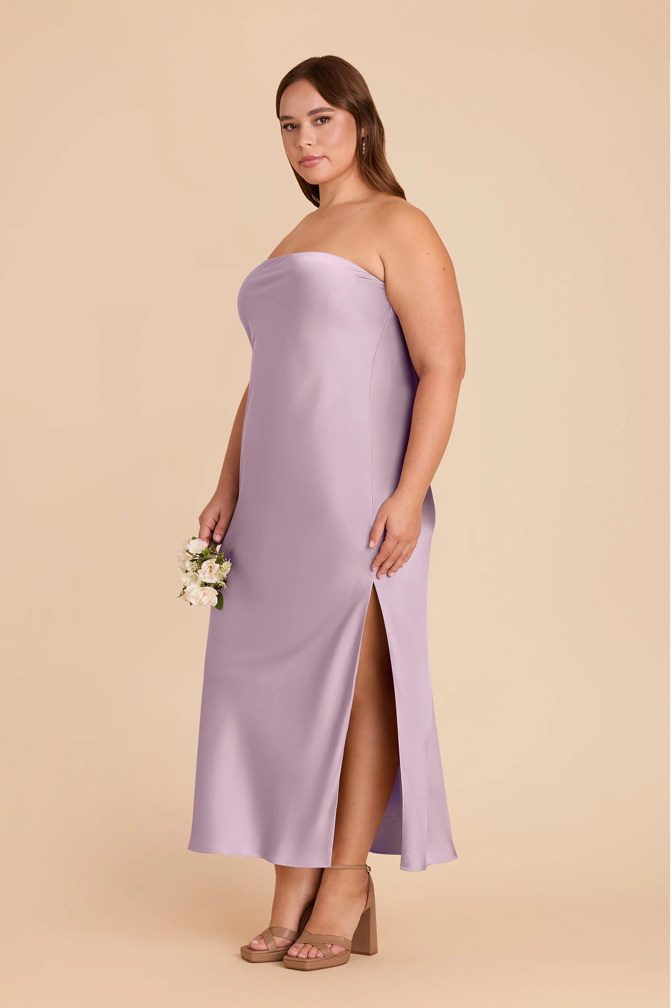 Isla Matte Satin Dress - Lavender - Image 9