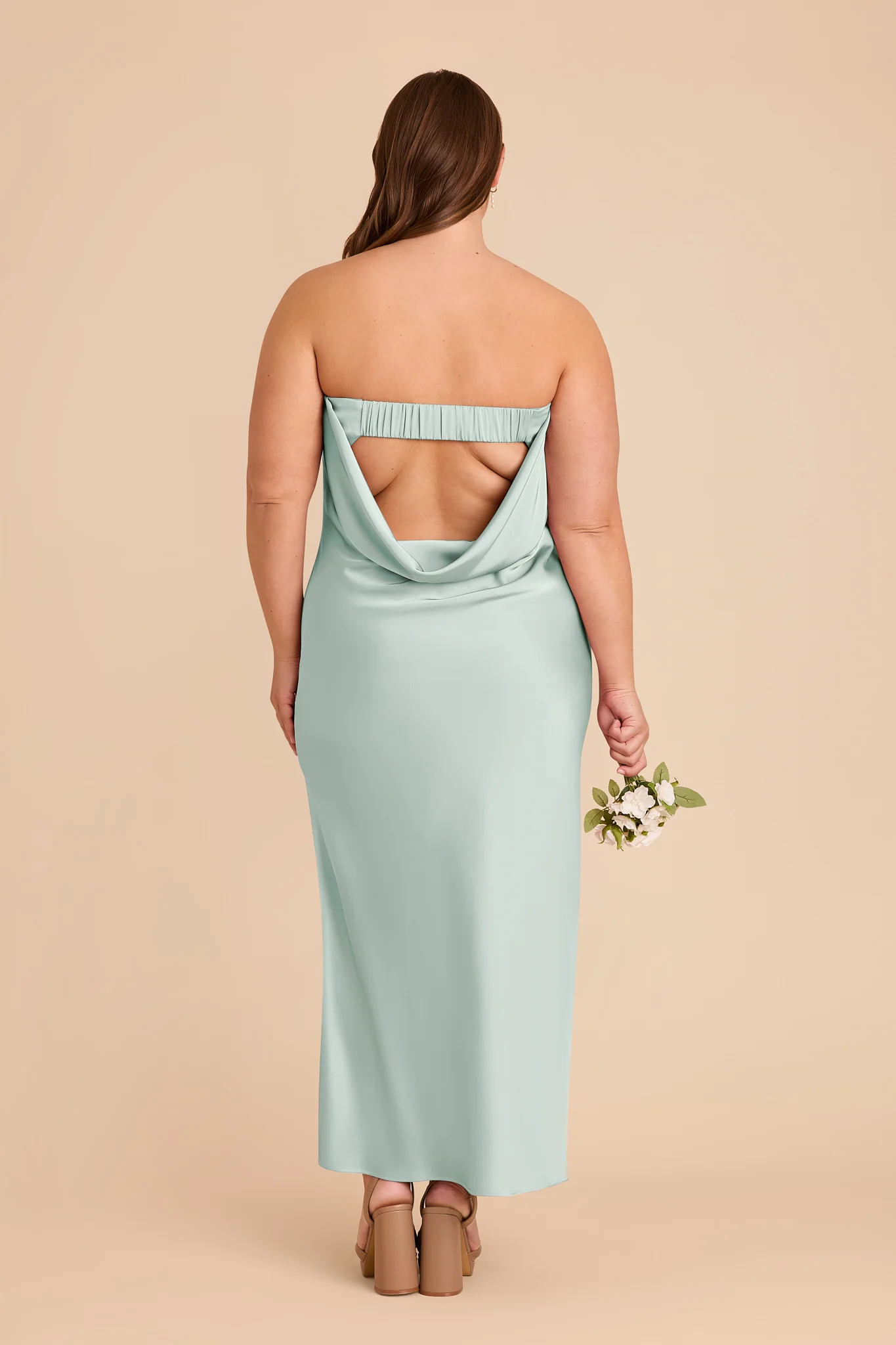 Isla Matte Satin Dress - Mint - Image 9