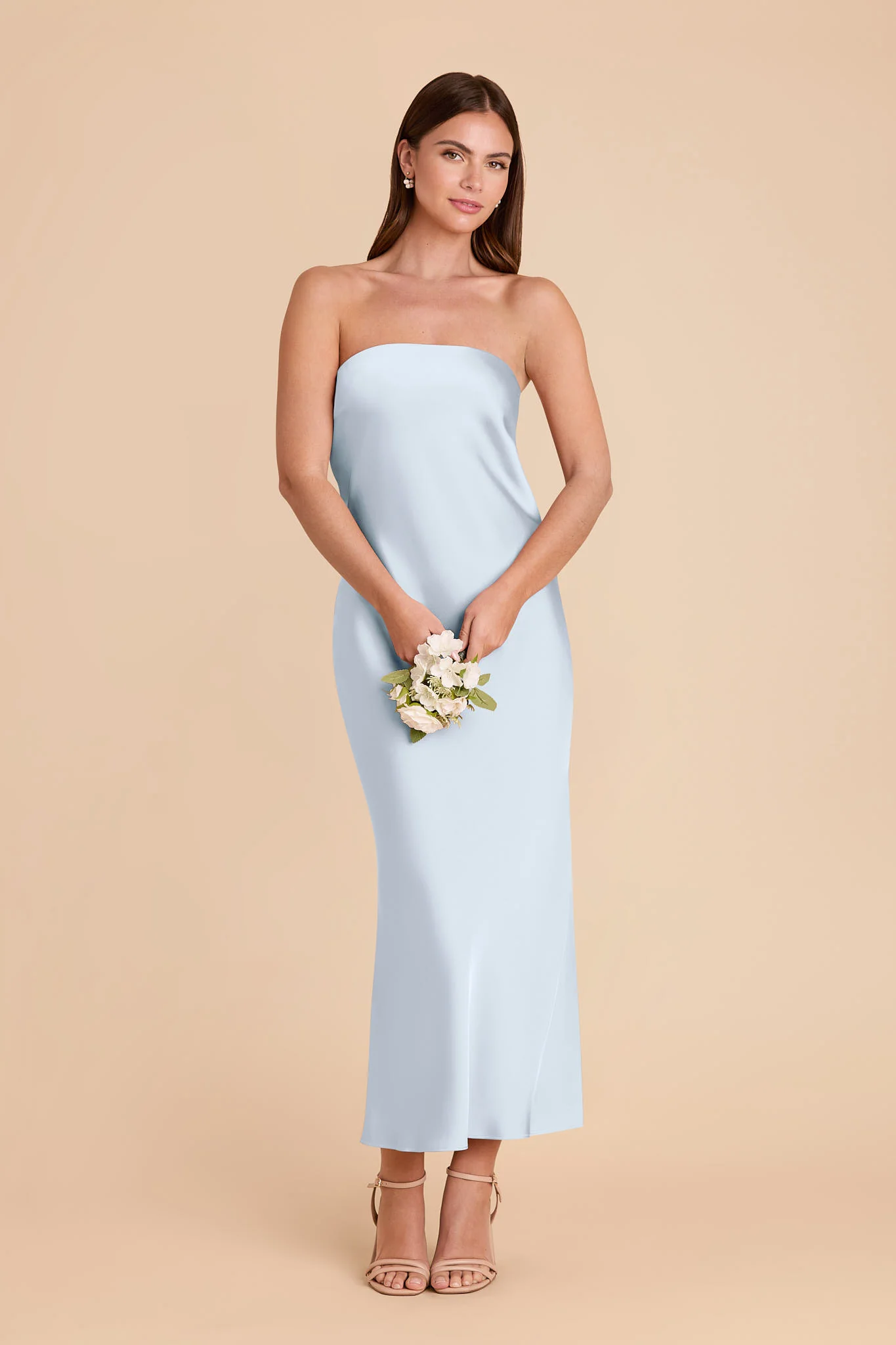 Isla Matte Satin Dress - Mist Blue - Image 4