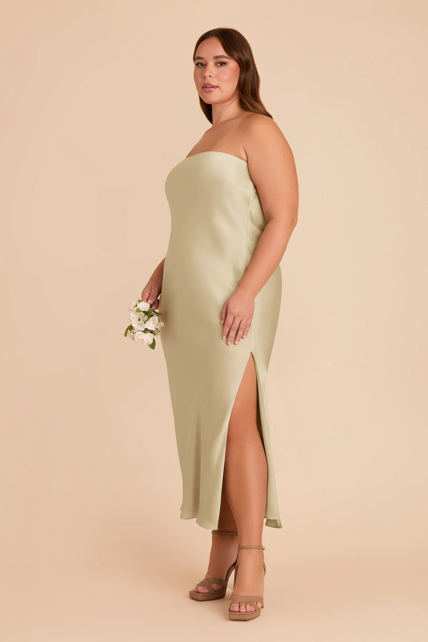 Isla Matte Satin Dress - Prosecco - Image 10