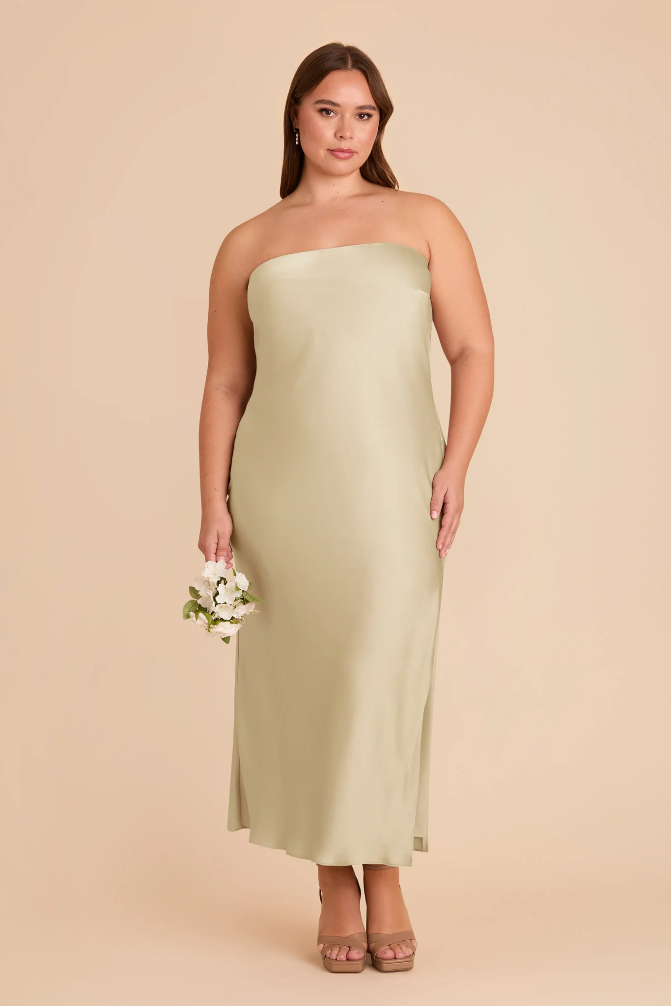 Isla Matte Satin Dress - Prosecco - Image 3