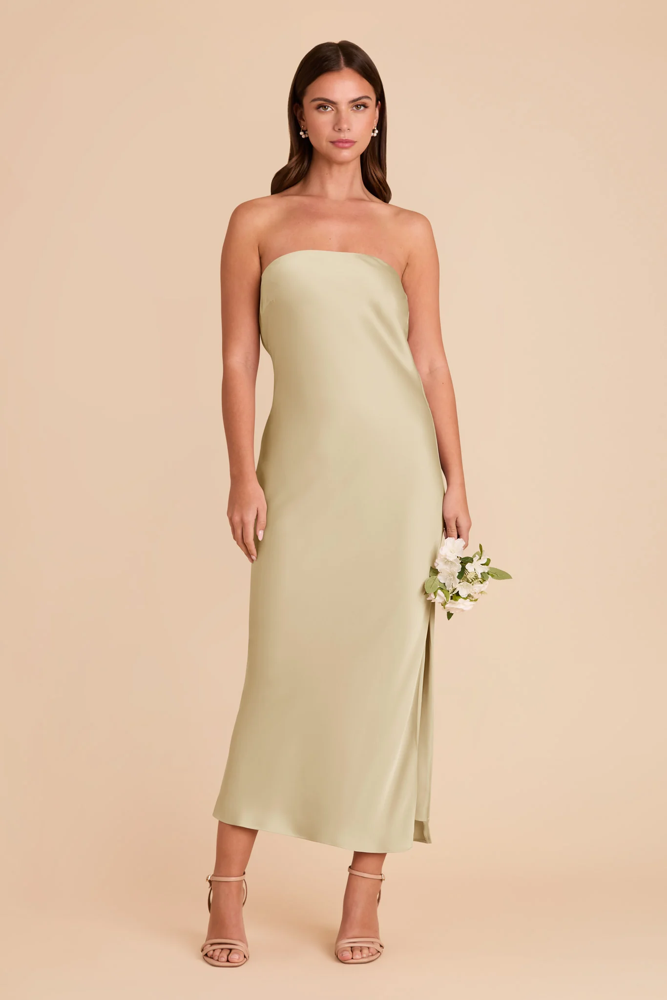 Isla Matte Satin Dress - Prosecco - Image 4
