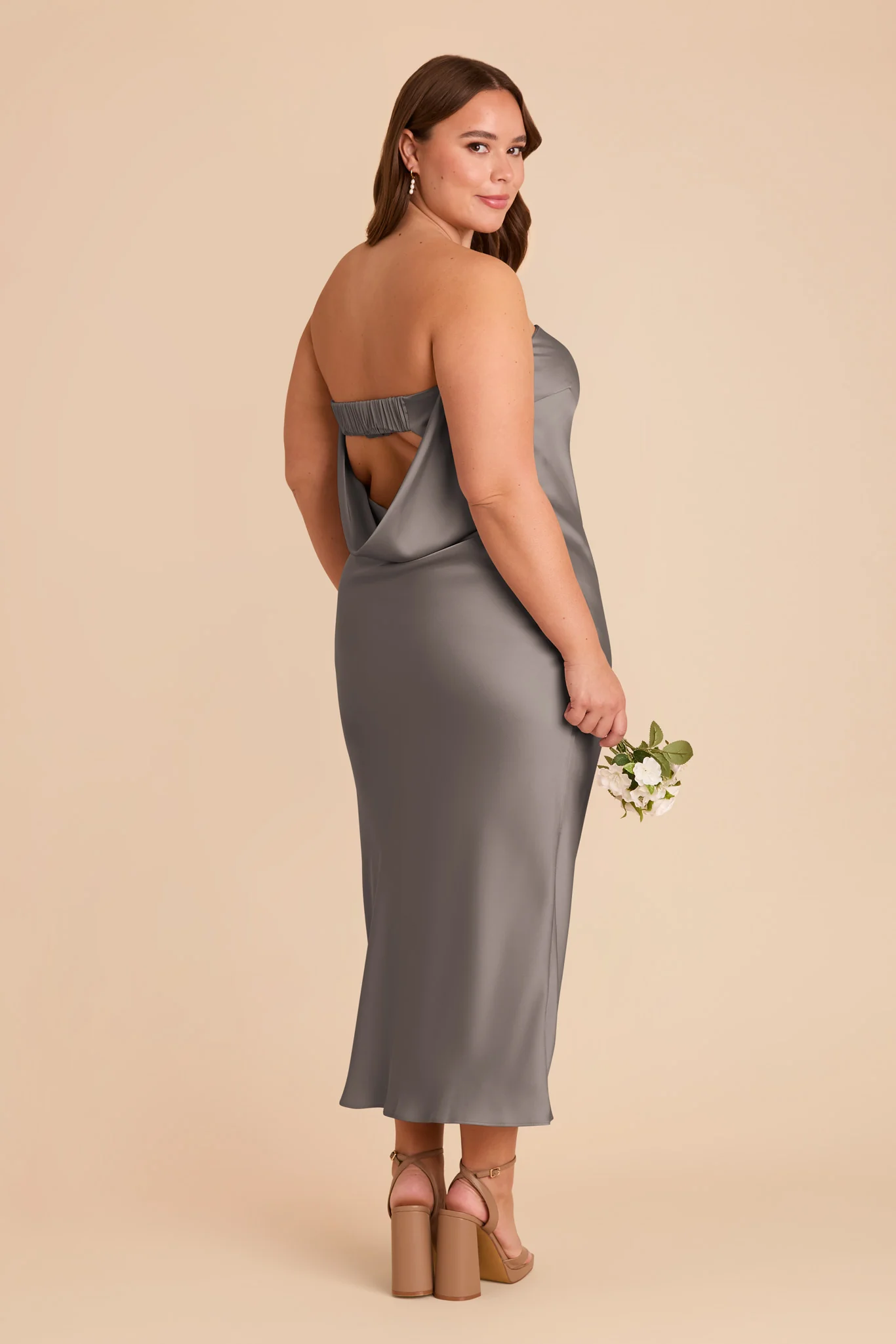 Isla Matte Satin Dress - Quartz - Image 10