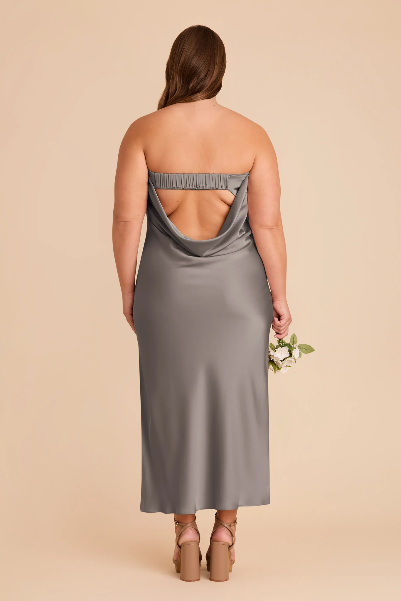 Isla Matte Satin Dress - Quartz - Image 11