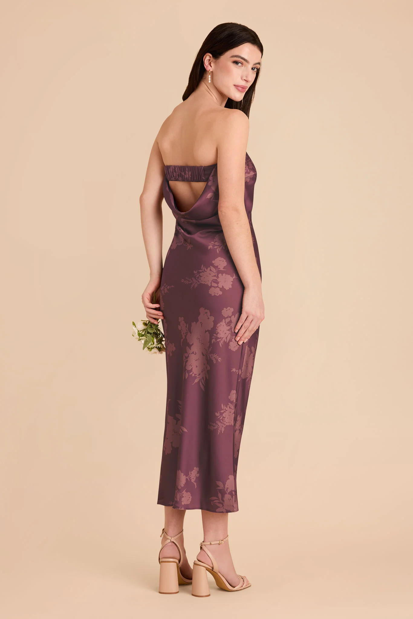 Isla Matte Satin Dress - Sangria Whimsical Blooms - Image 4
