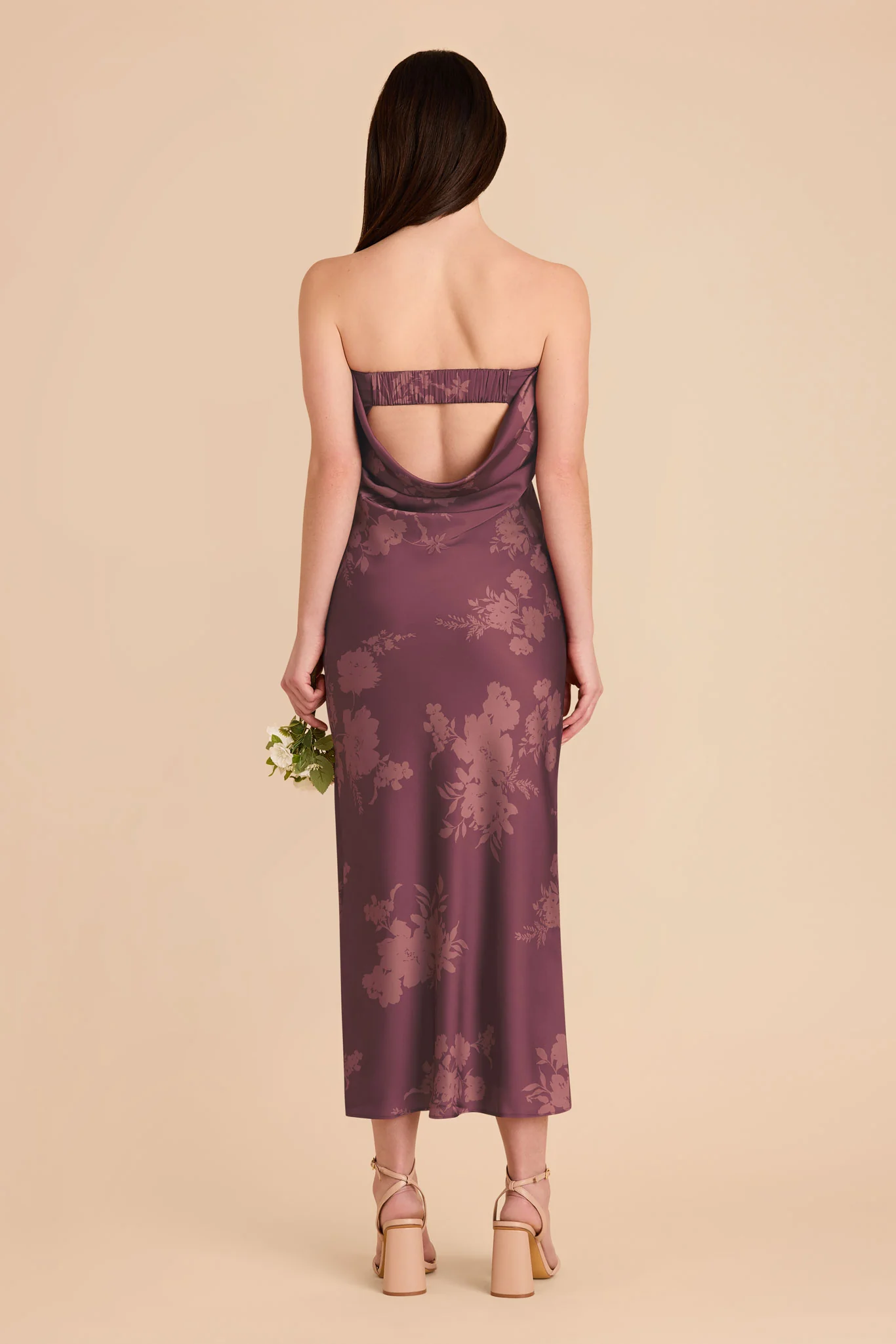 Isla Matte Satin Dress - Sangria Whimsical Blooms - Image 5
