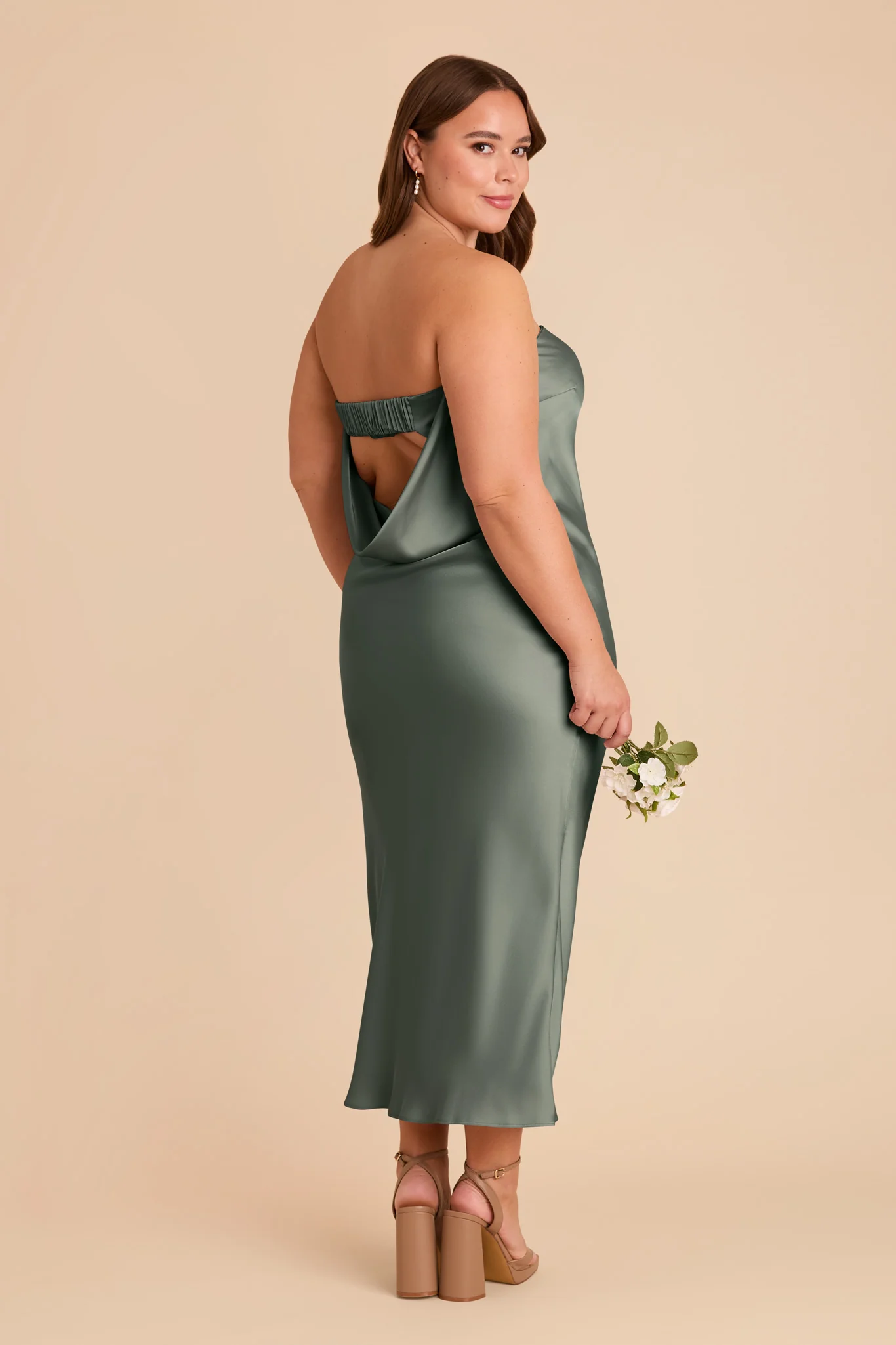 Isla Matte Satin Dress - Sea Glass - Image 2