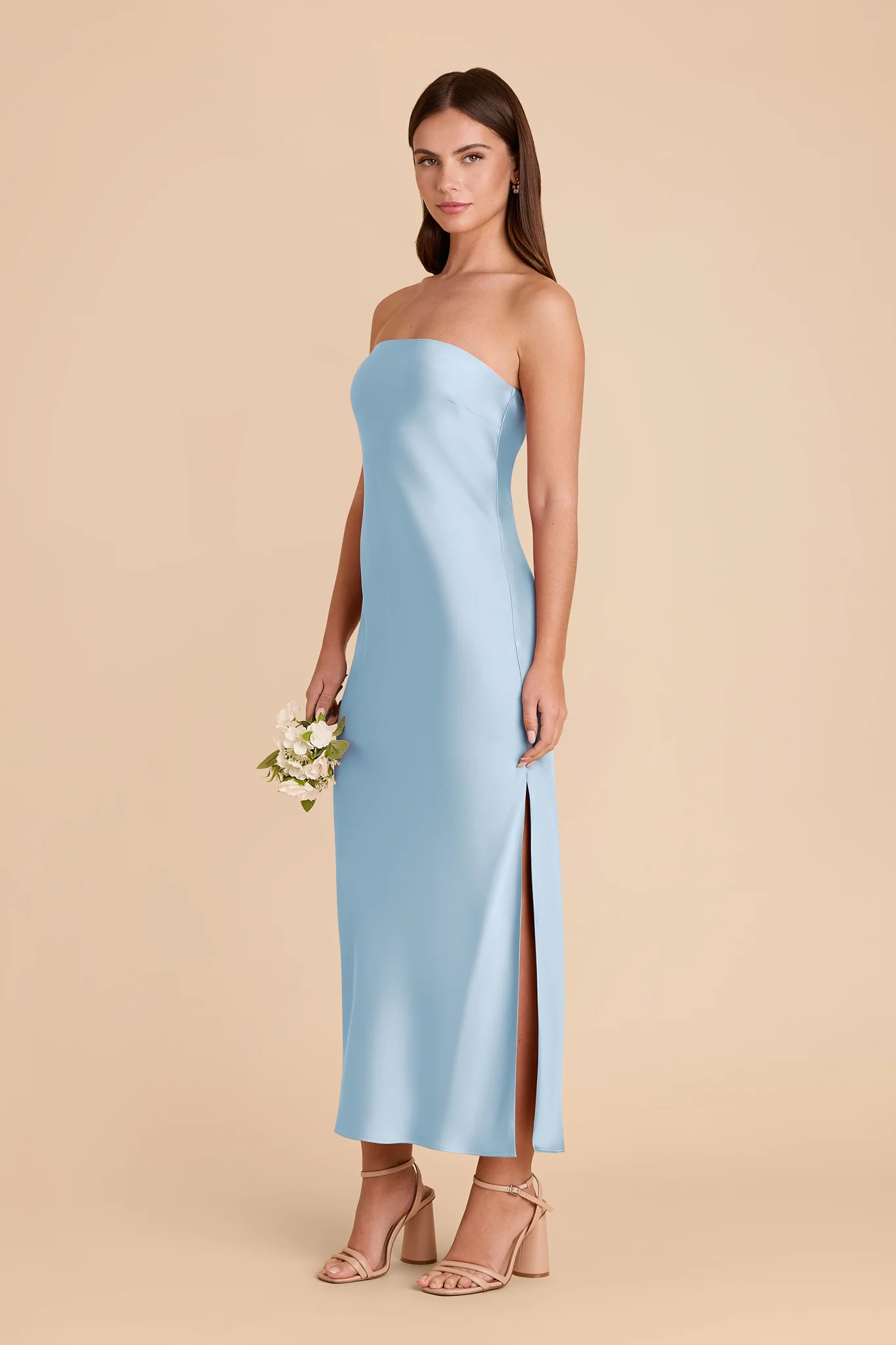 Isla Matte Satin Dress - Sky Blue - Image 4