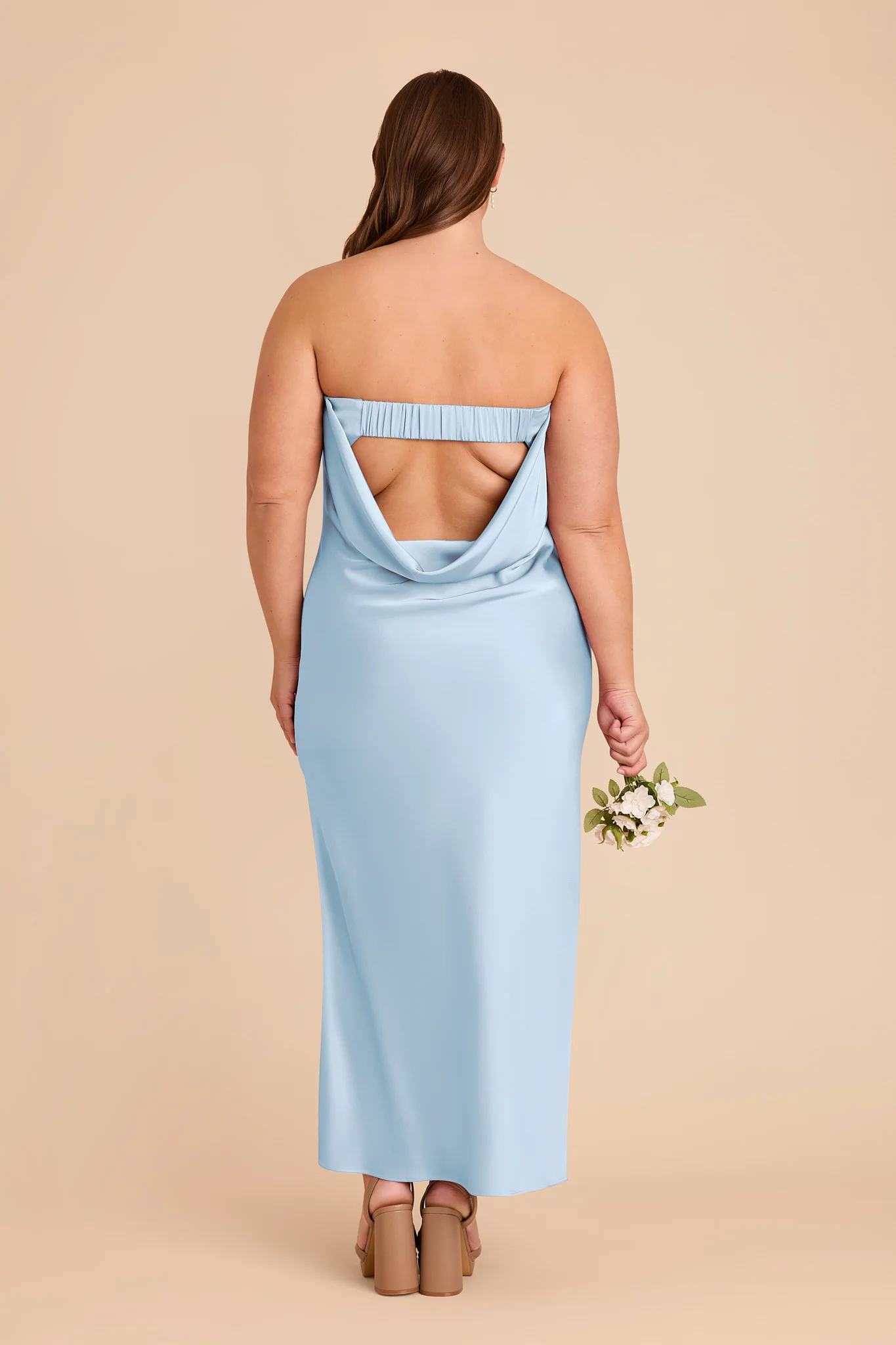 Isla Matte Satin Dress - Sky Blue - Image 9