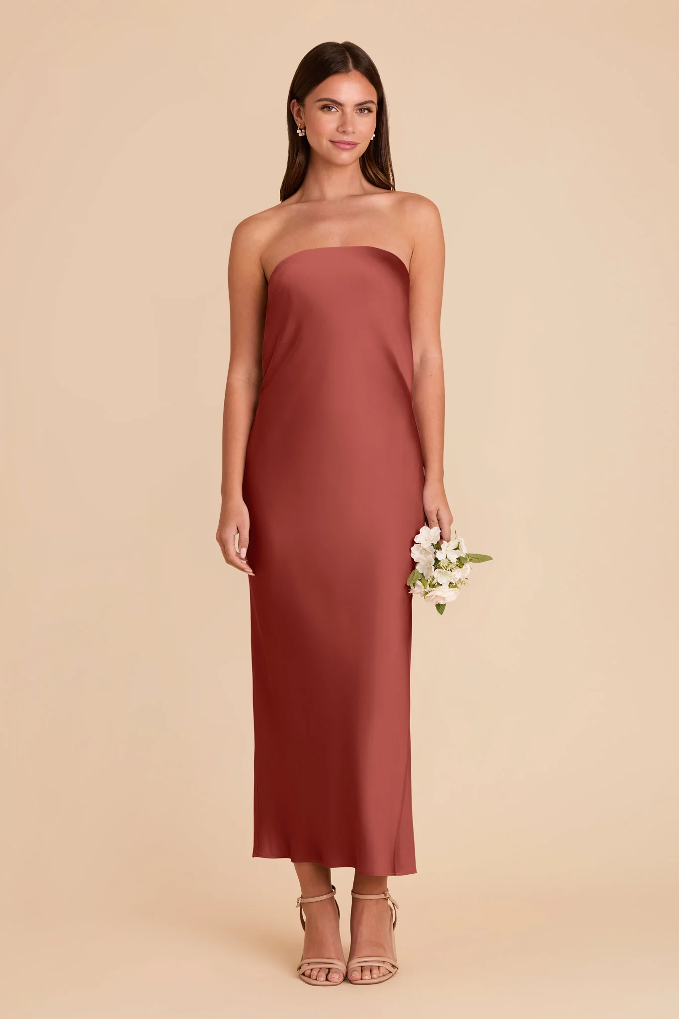 Isla Matte Satin Dress - Spice - Image 4