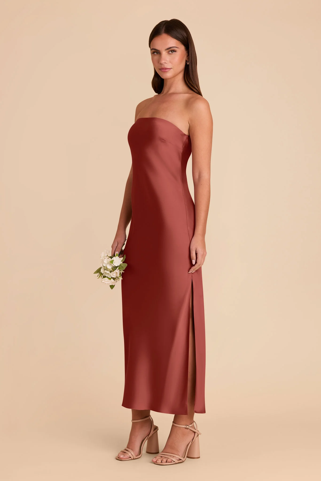 Isla Matte Satin Dress - Spice - Image 7