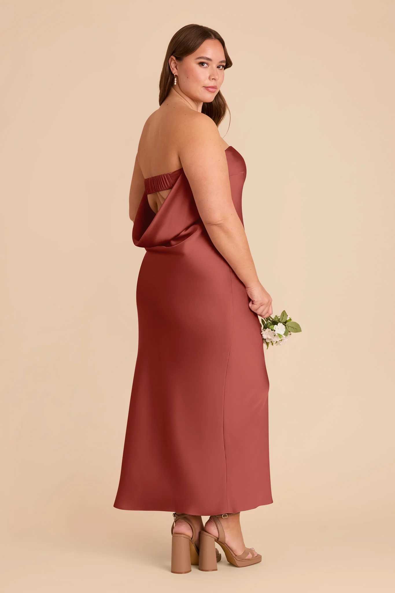 Isla Matte Satin Dress - Spice - Image 8