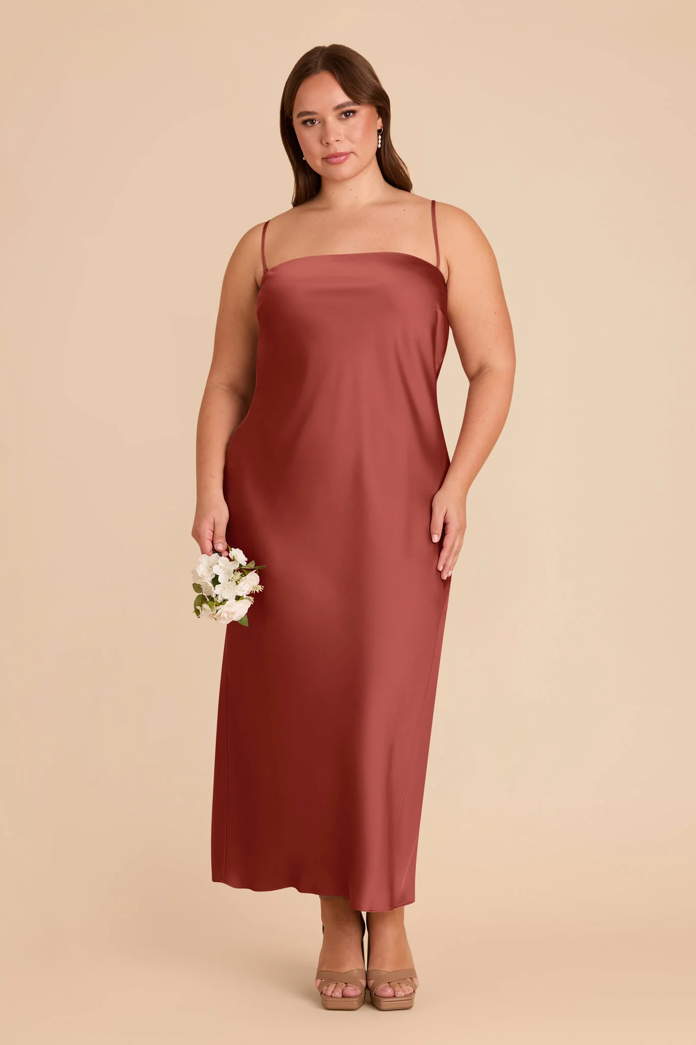 Isla Matte Satin Dress - Spice - Image 9